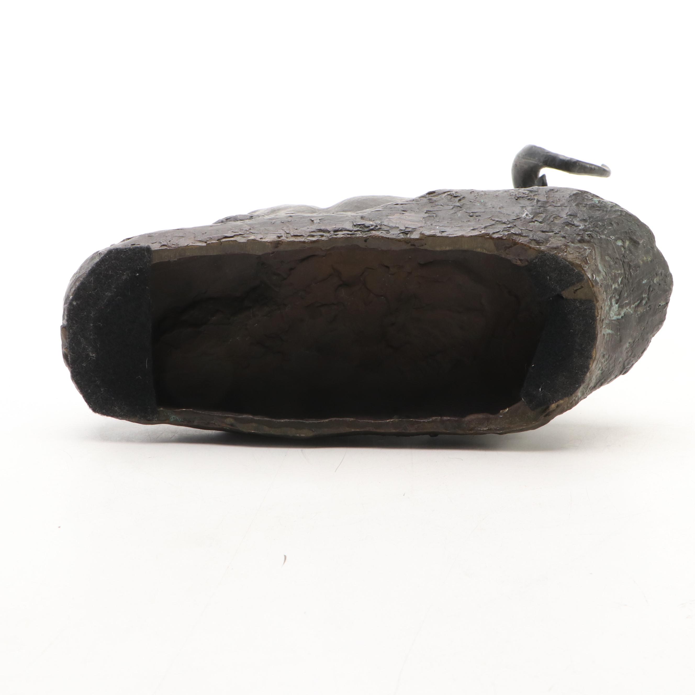 A. A. White Bronzed Metal American Bighorn Ram Figure