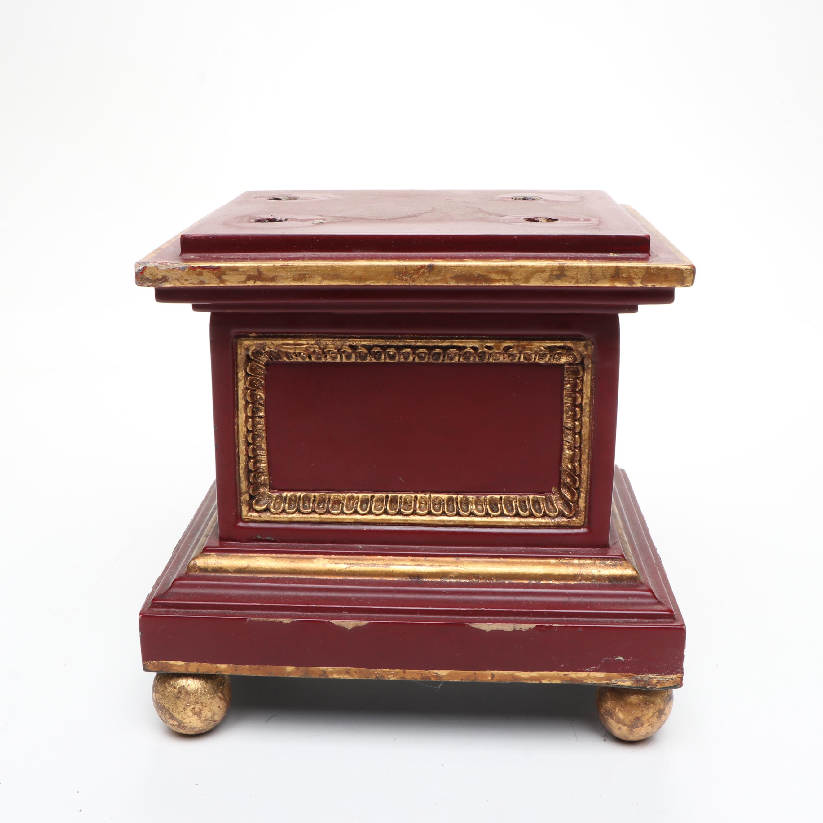 Sarreid Obelisk-Carrying Ornate Elephant Resin Figures on Wood Plinths