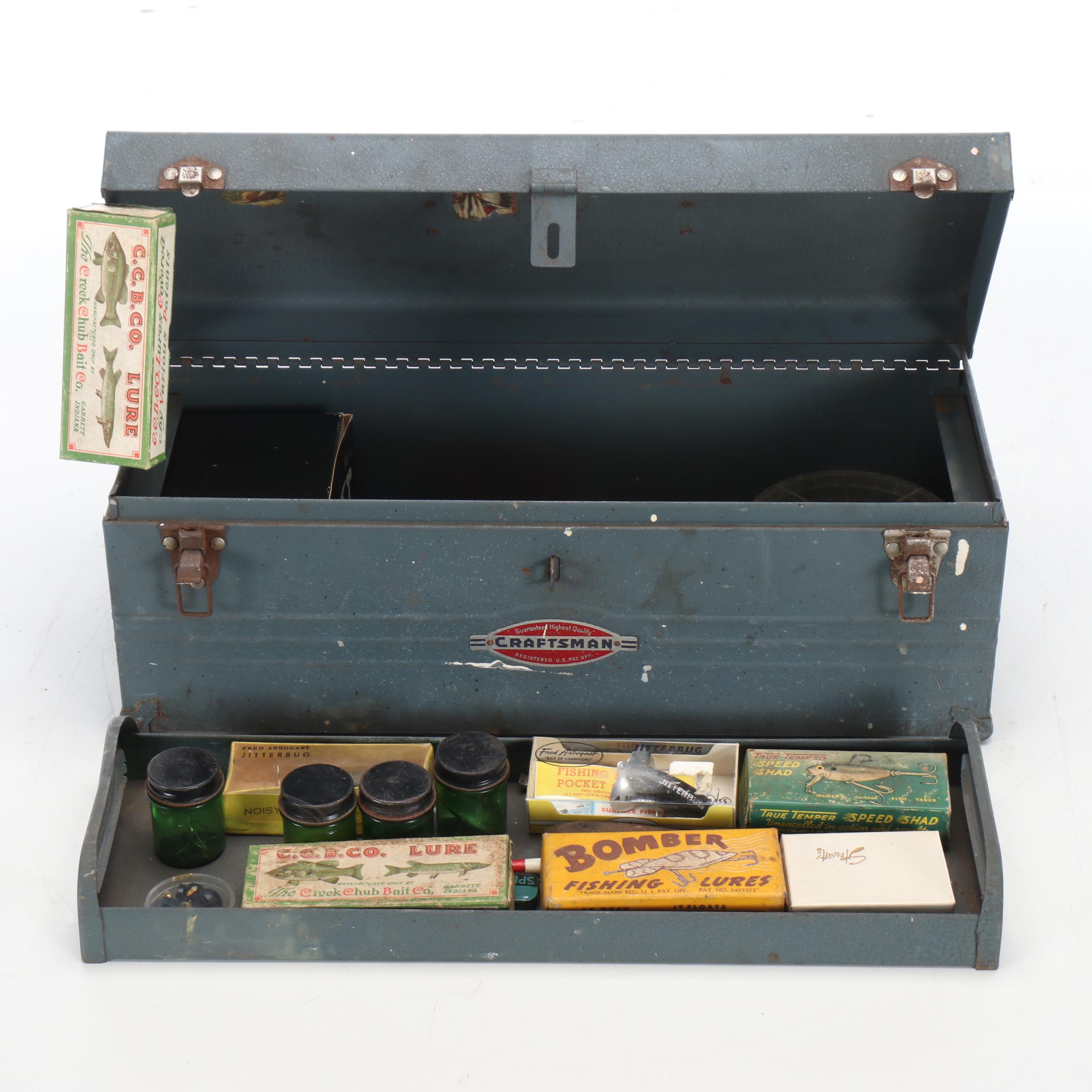 True Temper, C.C.B. Co and Other Lures with Craftsman Tackle Box and More