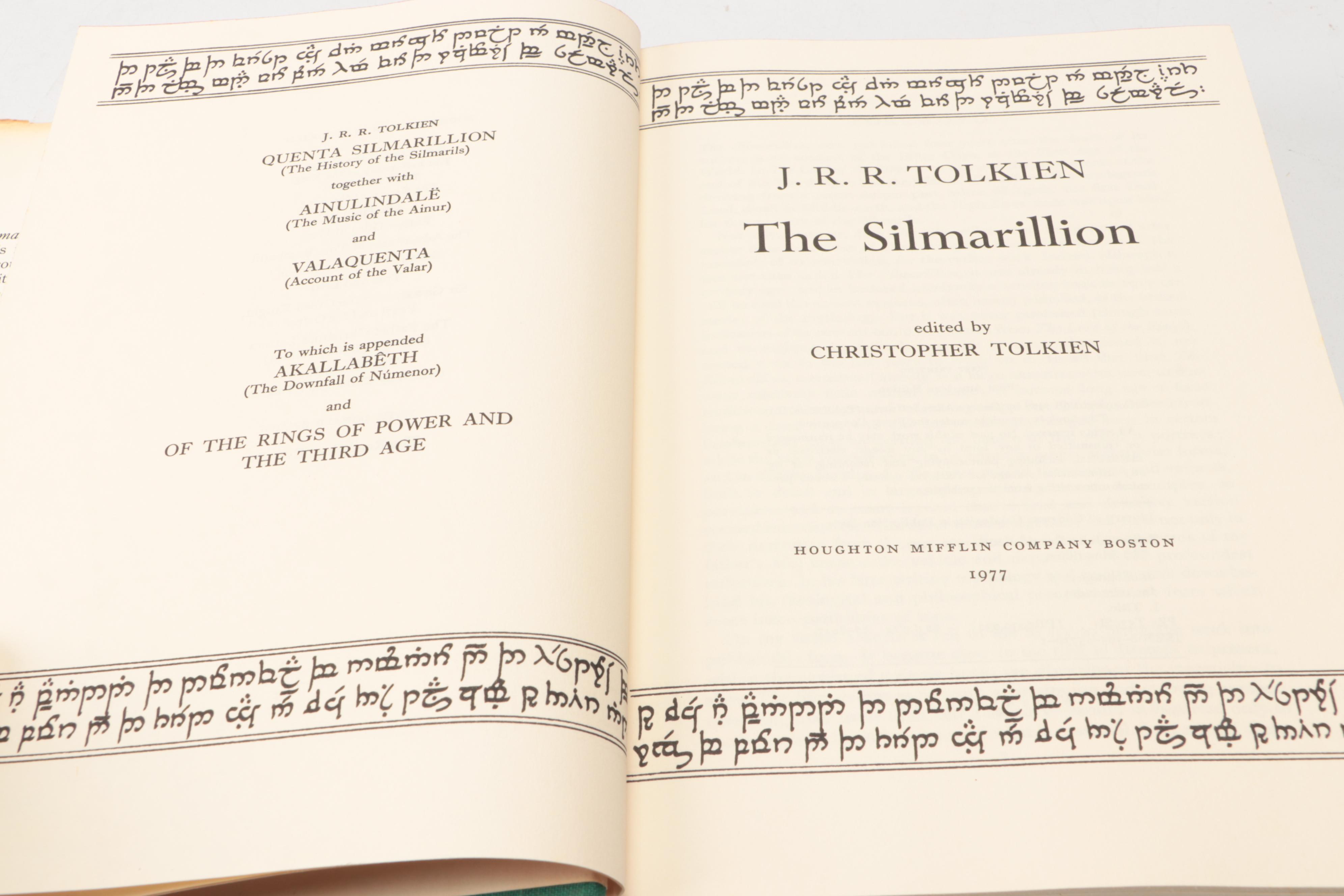 First American Printing "The Silmarillion" by J. R. R. Tolkien with Map, 1977