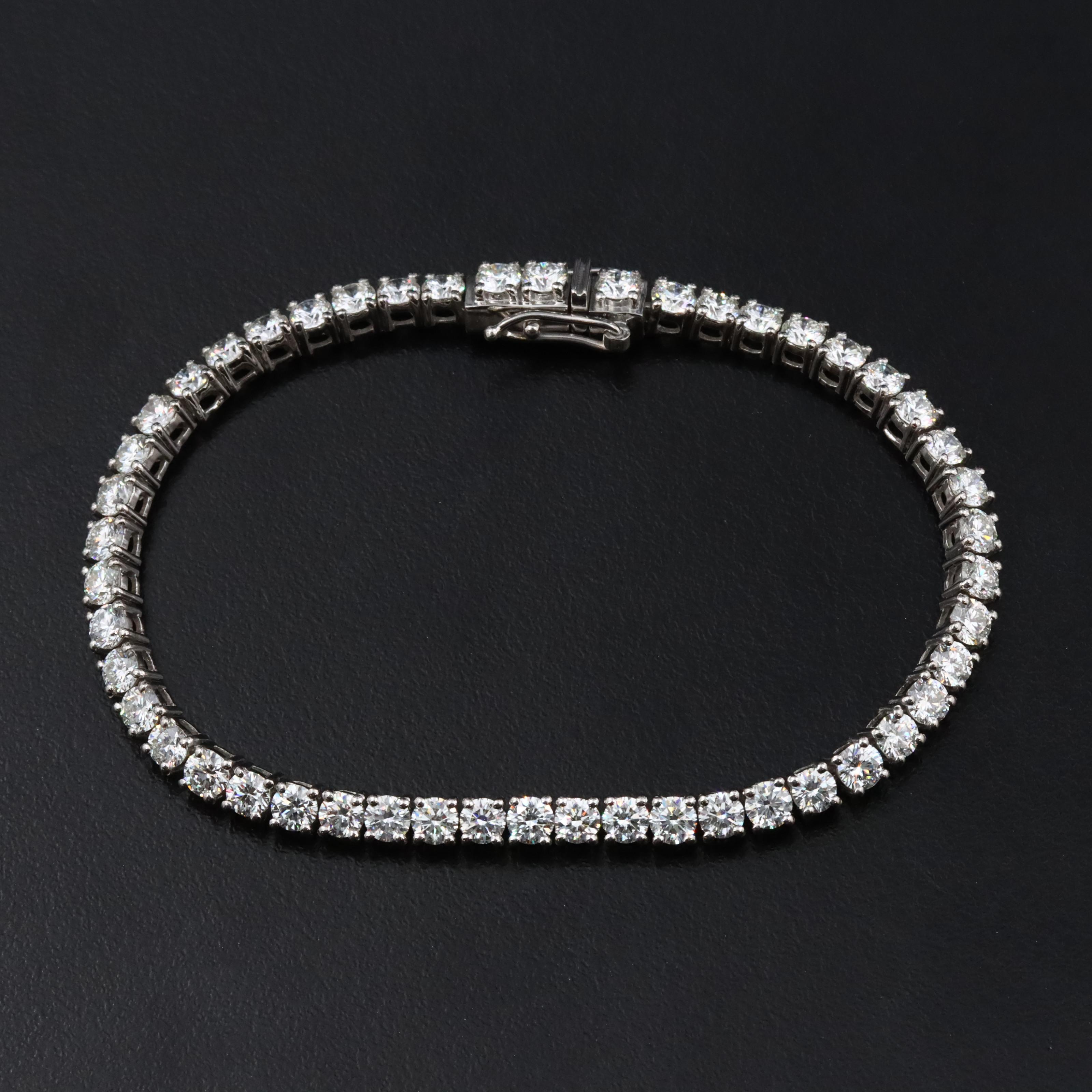Platinum 6.27 CTW Diamond Line Bracelet