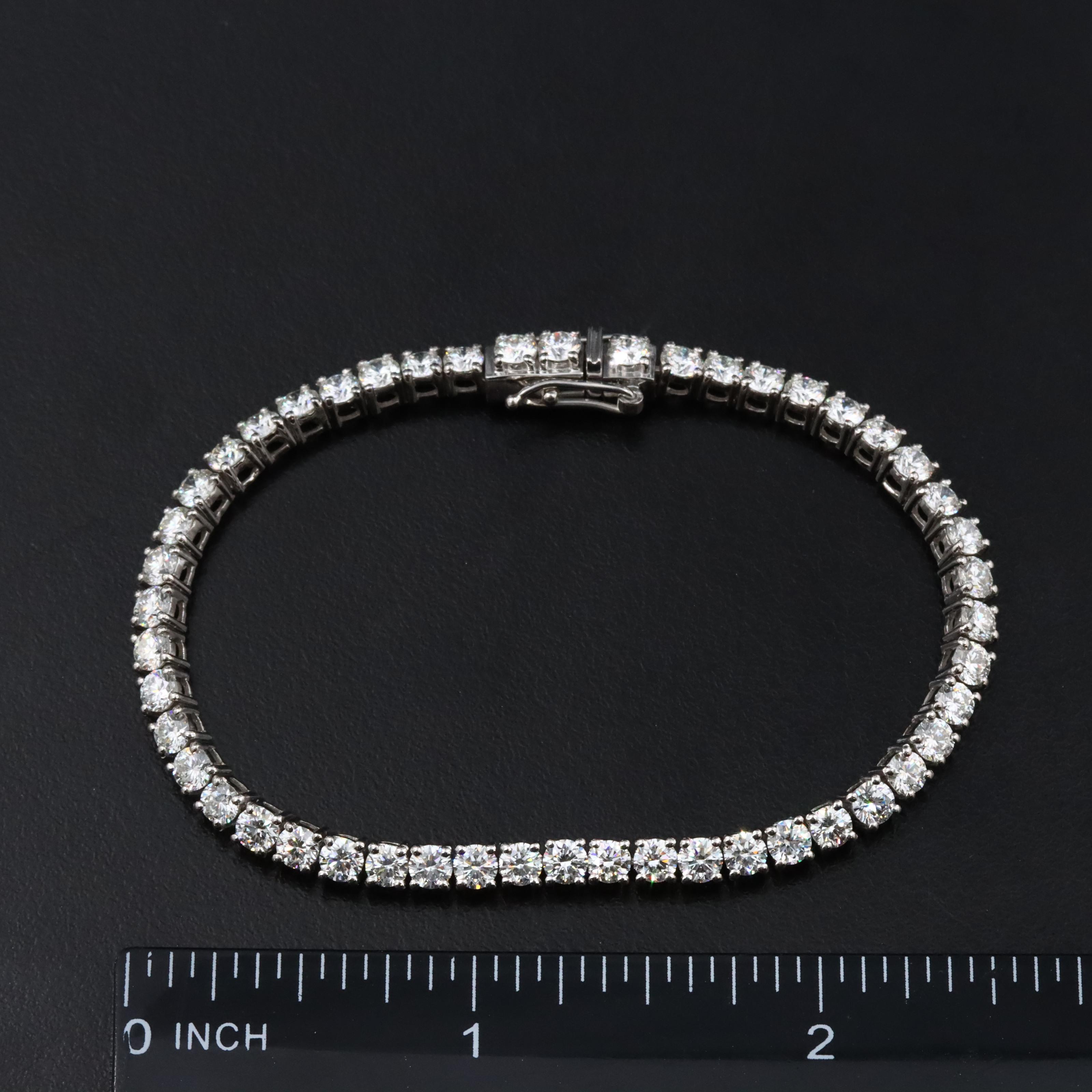 Platinum 6.27 CTW Diamond Line Bracelet