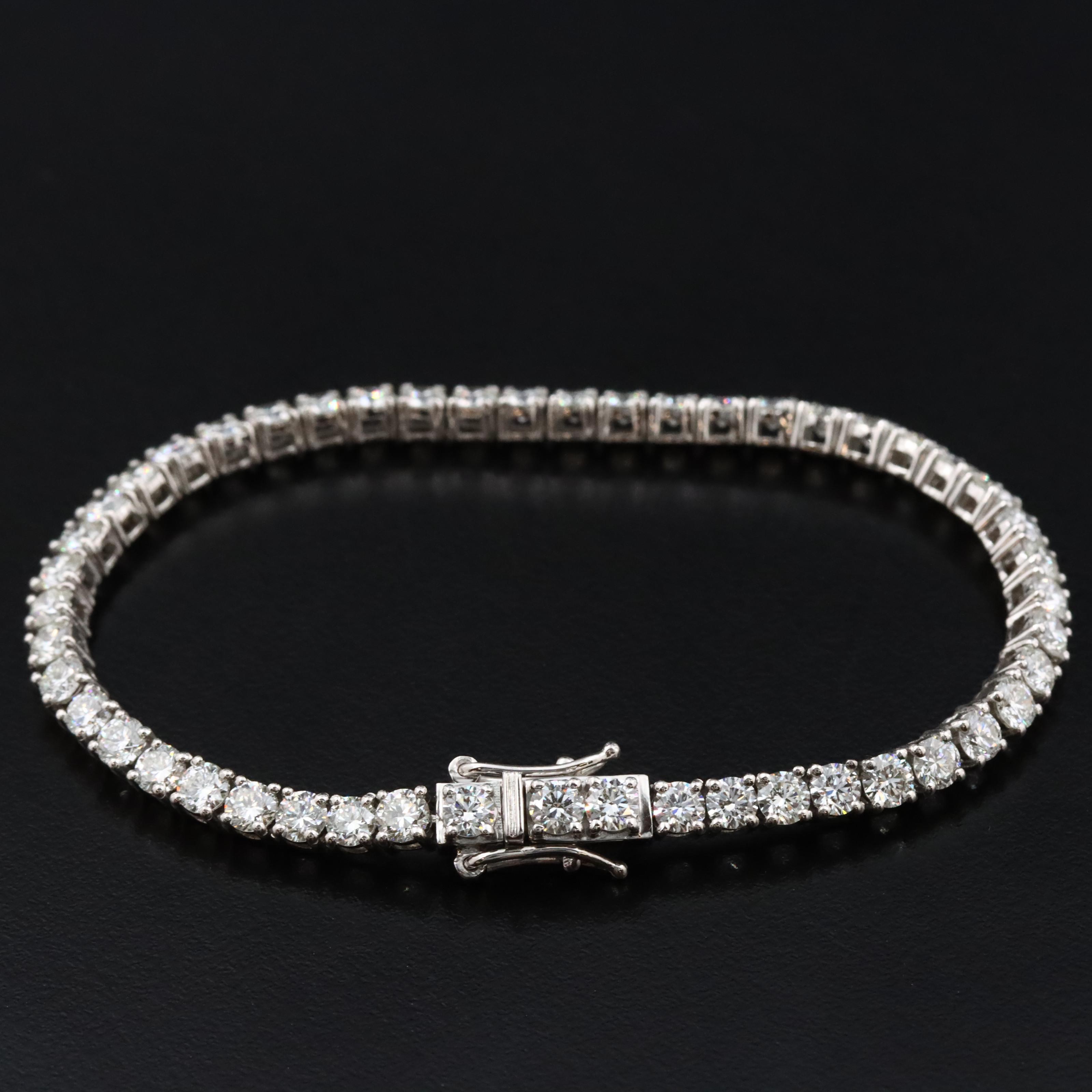 Platinum 6.27 CTW Diamond Line Bracelet