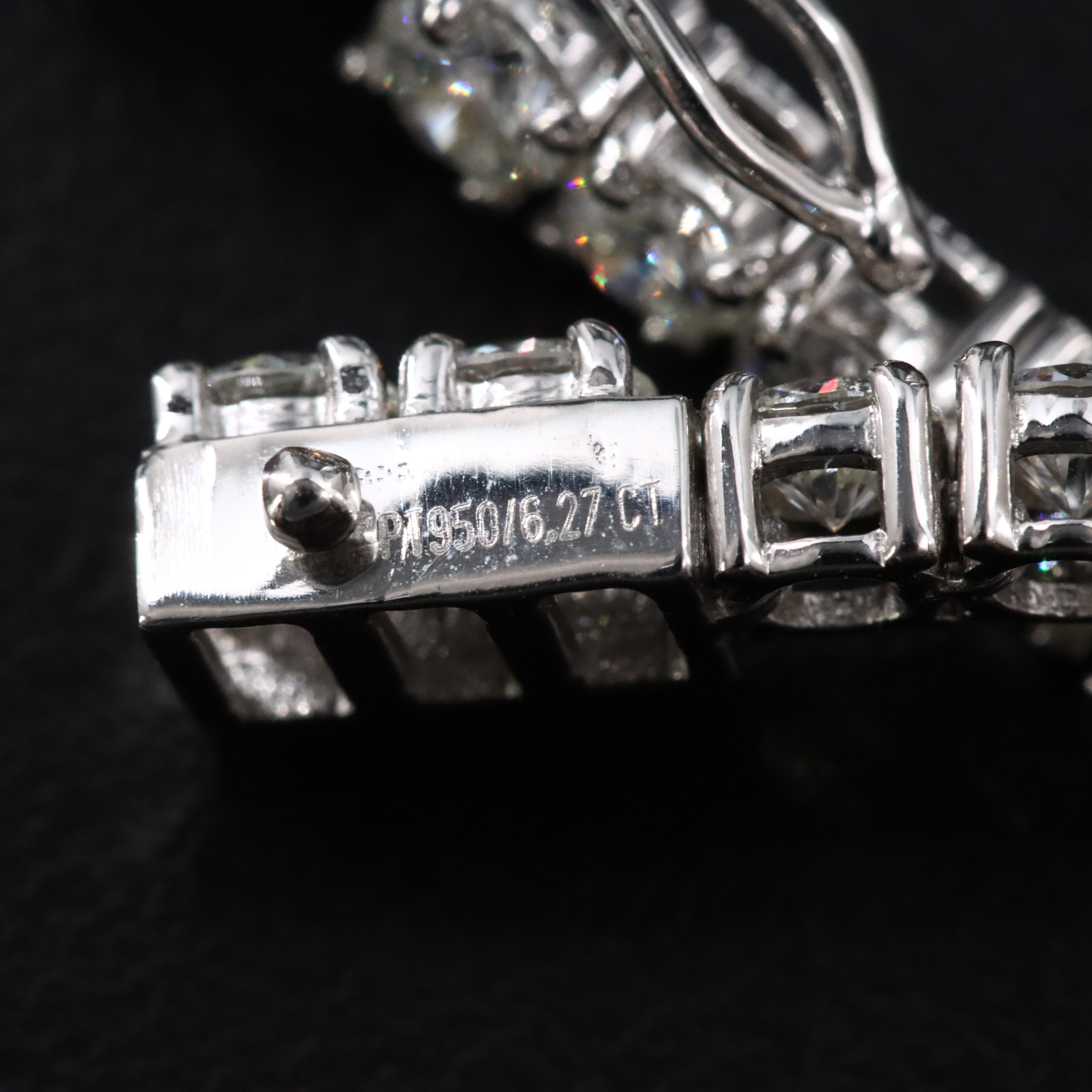 Platinum 6.27 CTW Diamond Line Bracelet