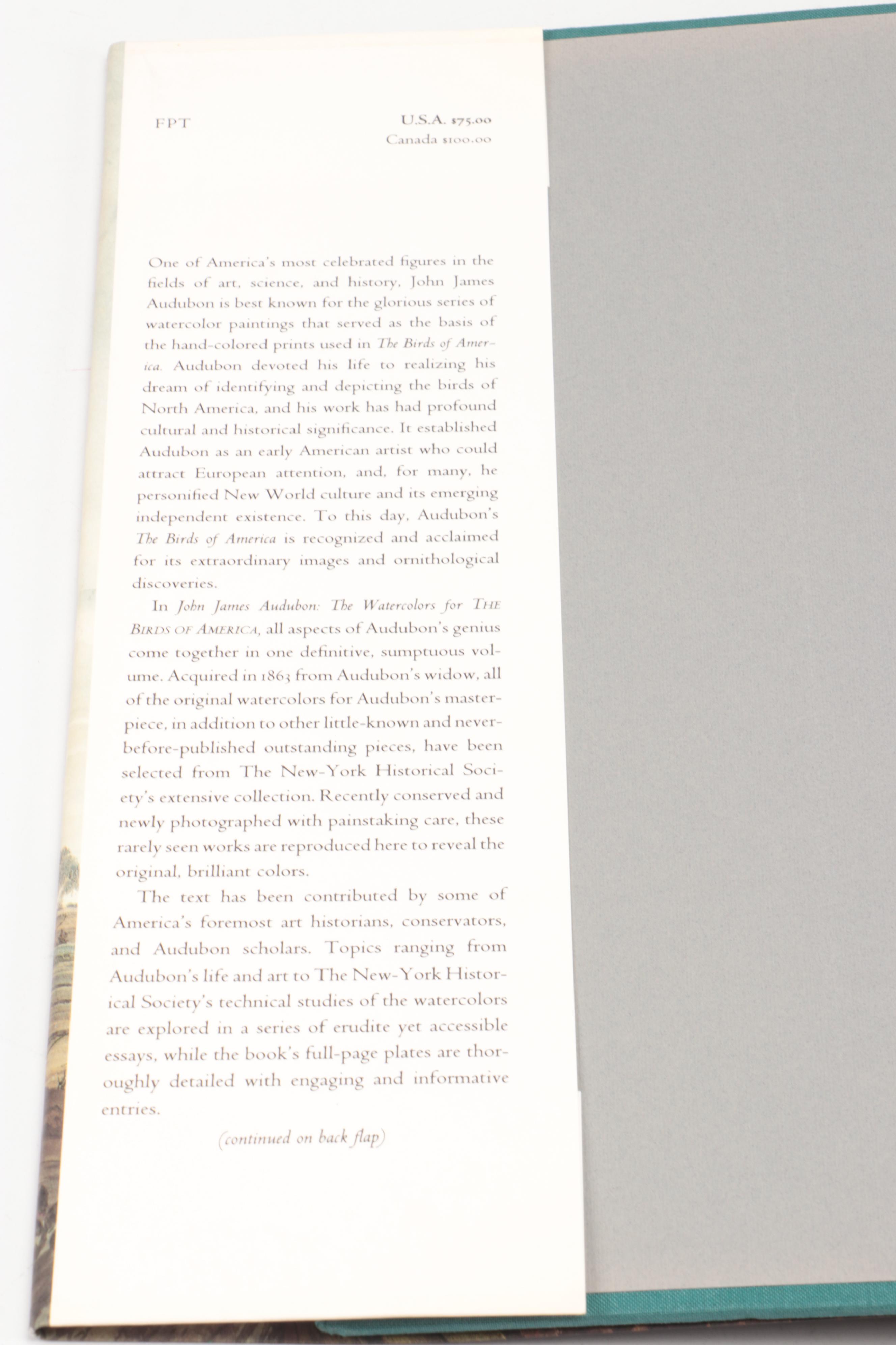 First Printing "John James Audubon: Watercolors for The Birds of America," 1993