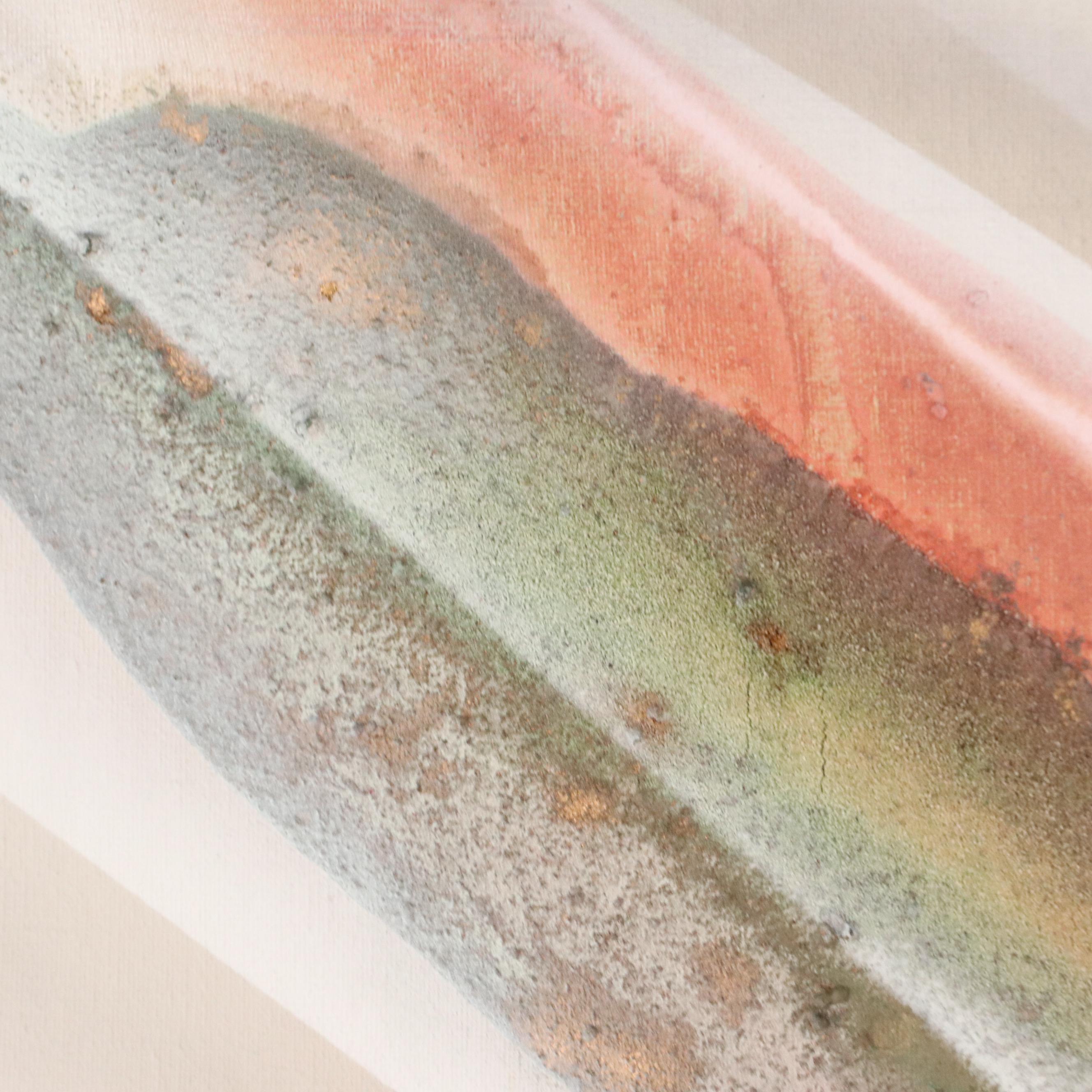 Elba Alvarez Mixed Media Abstract Color Field Painting, 1983