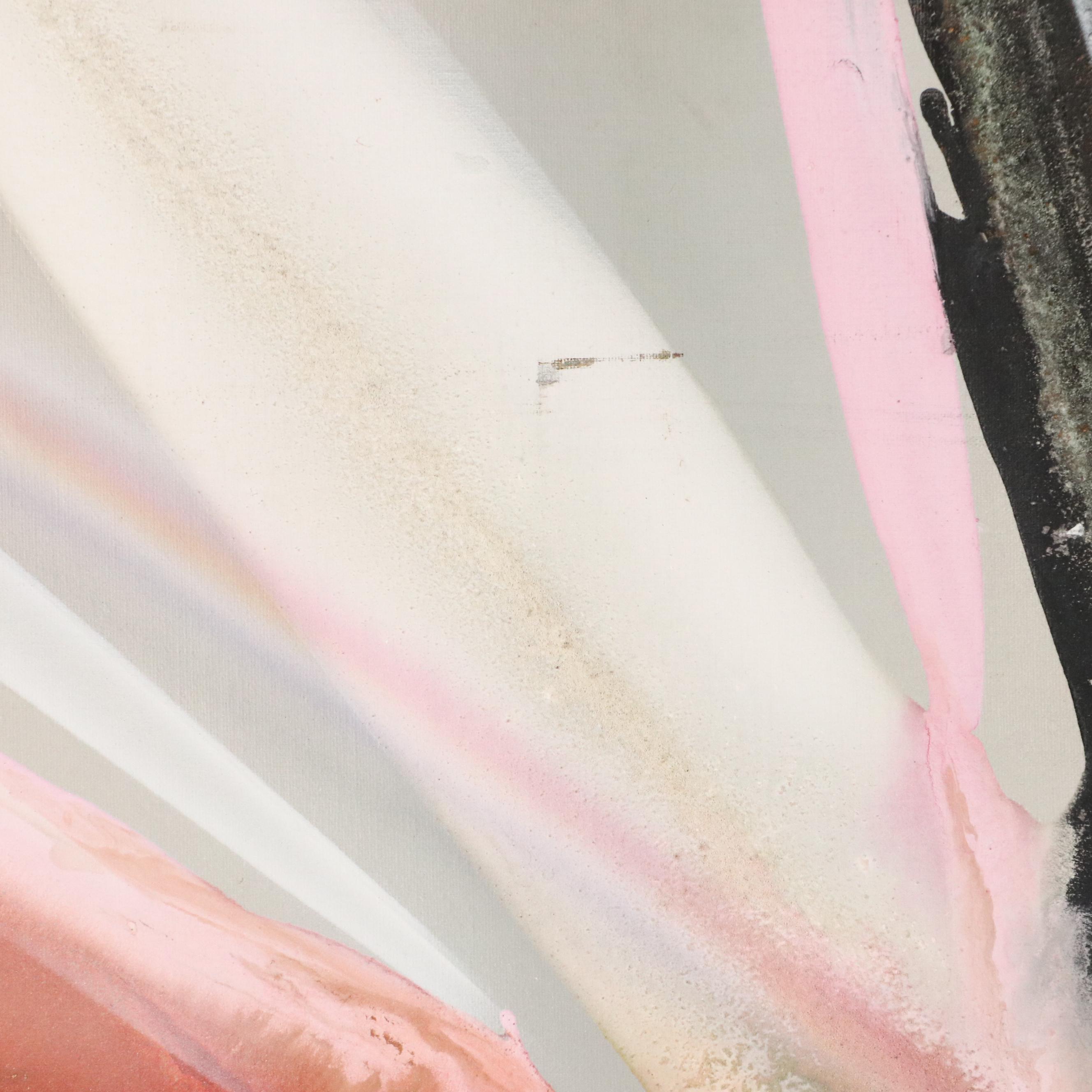 Elba Alvarez Mixed Media Abstract Color Field Painting, 1983