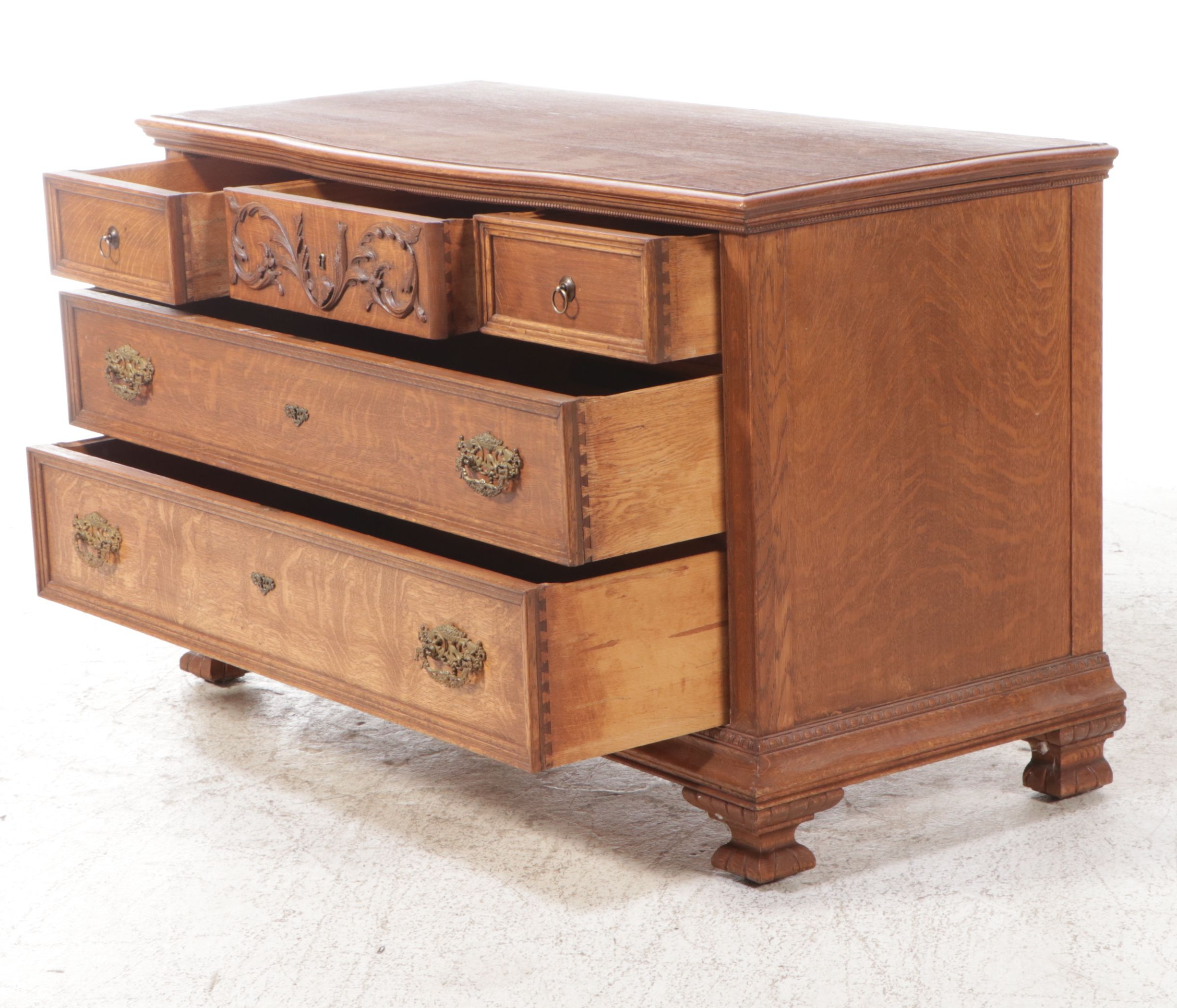 Victorian Rococo Revival Style Oak Dresser, Late 19th/Early 20th Century