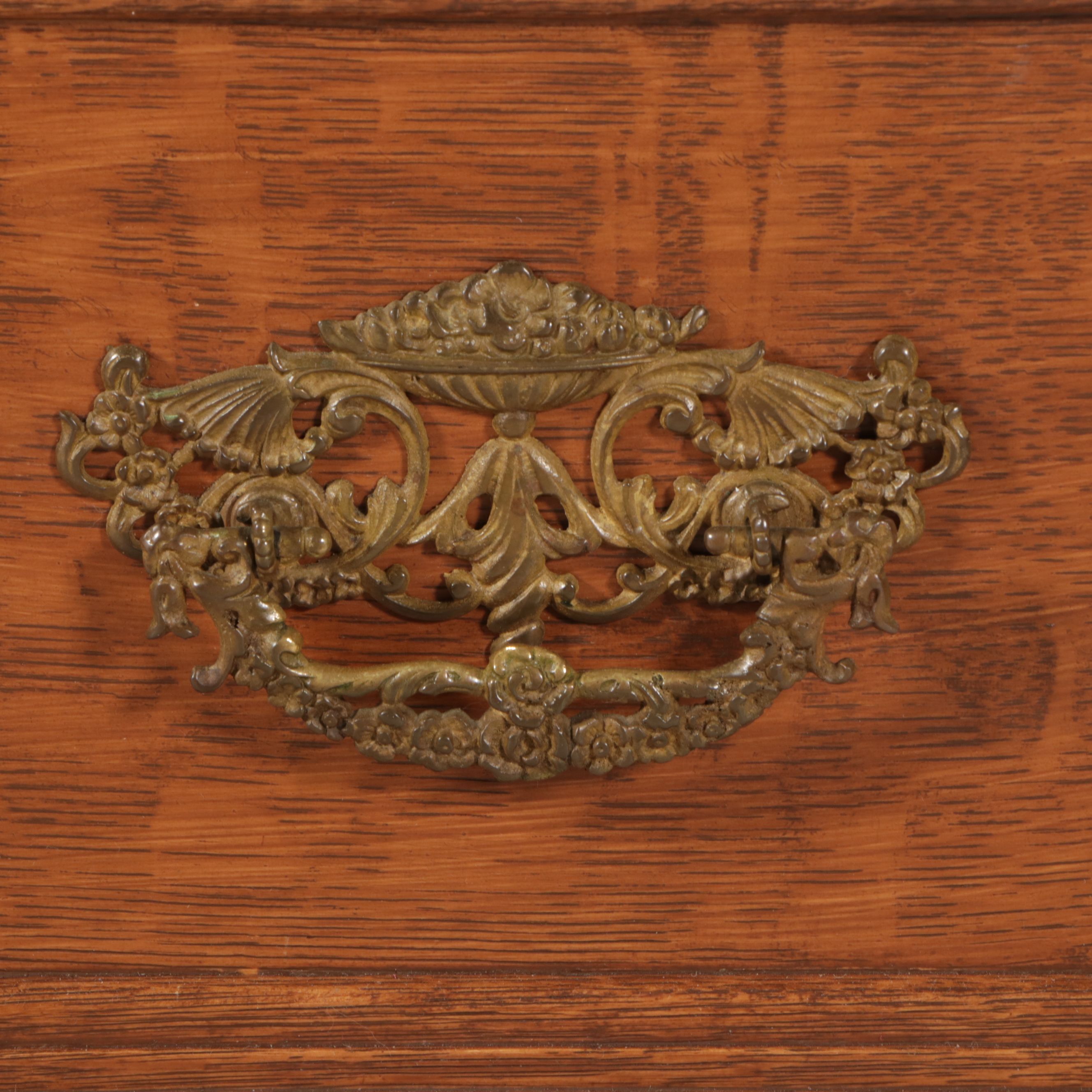 Victorian Rococo Revival Style Oak Dresser, Late 19th/Early 20th Century
