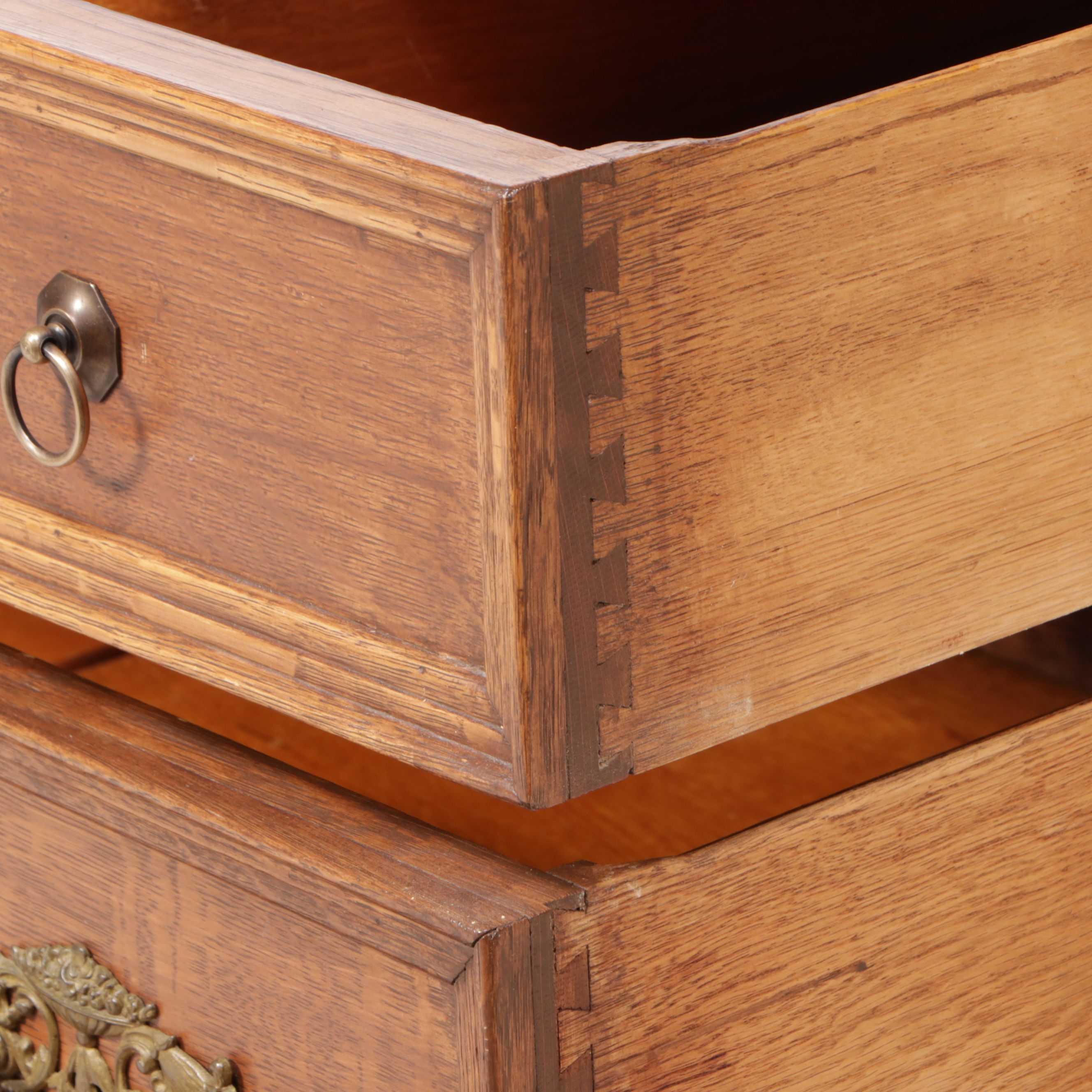 Victorian Rococo Revival Style Oak Dresser, Late 19th/Early 20th Century