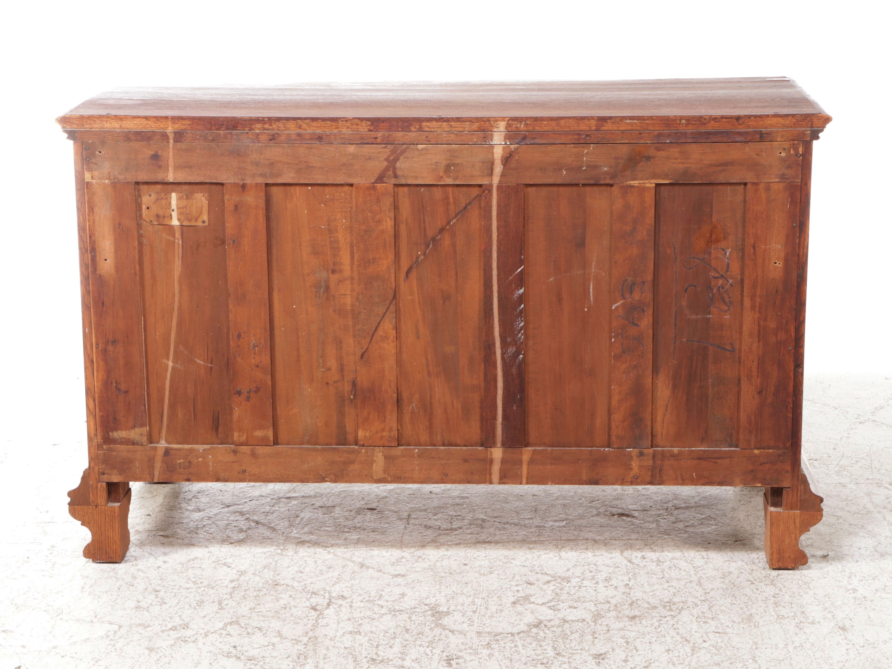 Victorian Rococo Revival Style Oak Dresser, Late 19th/Early 20th Century