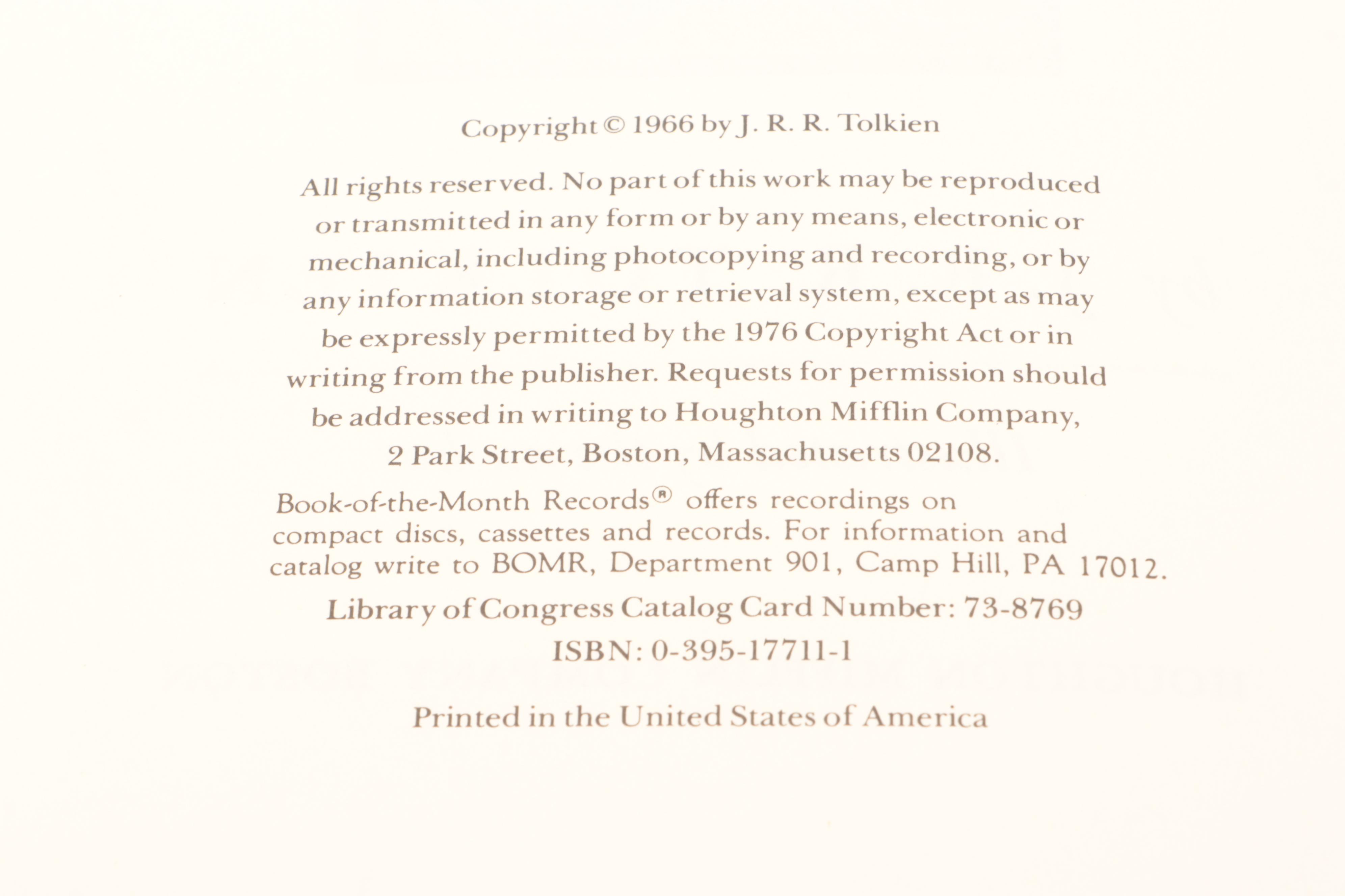 50th Anniversary Edition "The Hobbit" by J. R. R. Tolkien, 1987