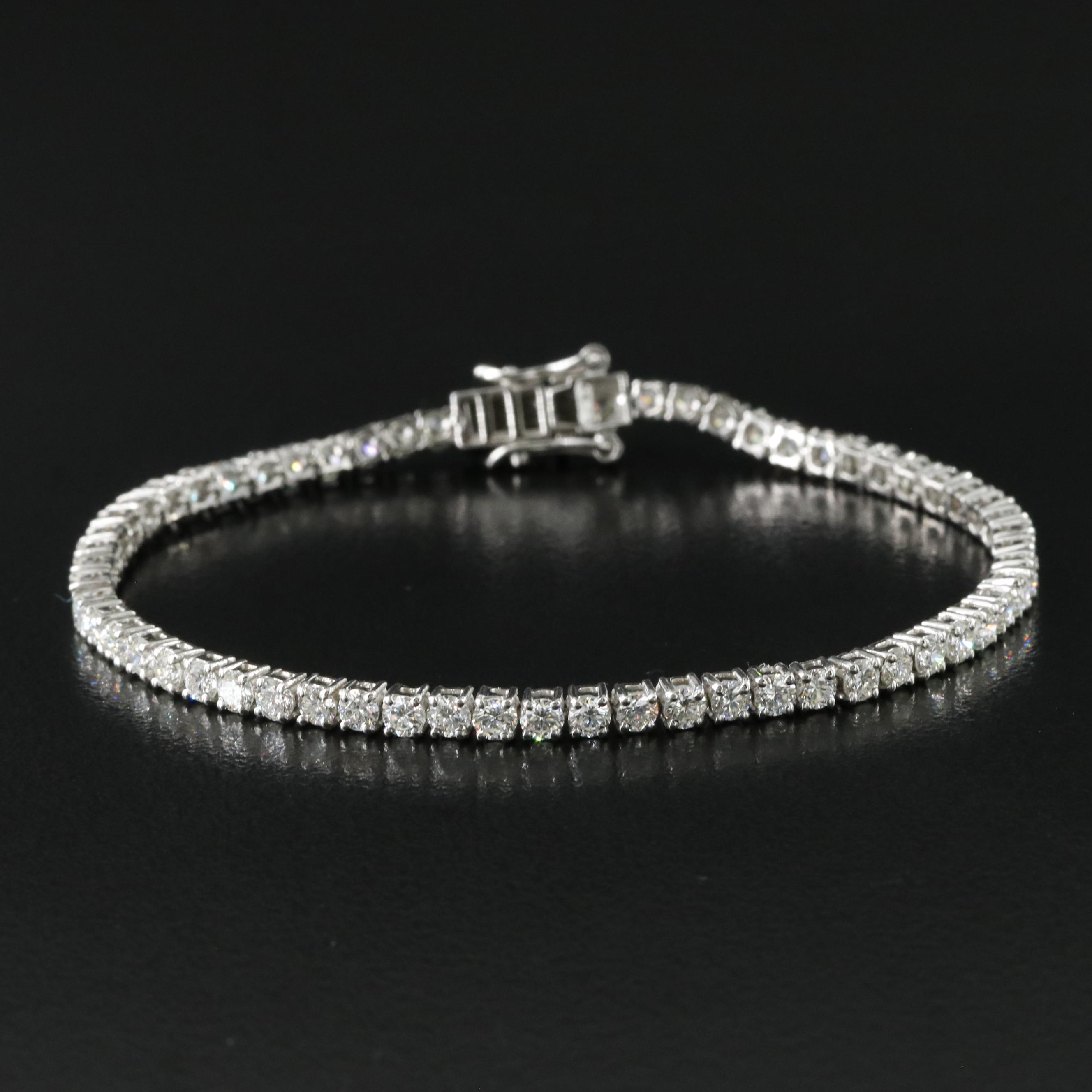 Platinum 4.11 CTW Diamond Line Bracelet