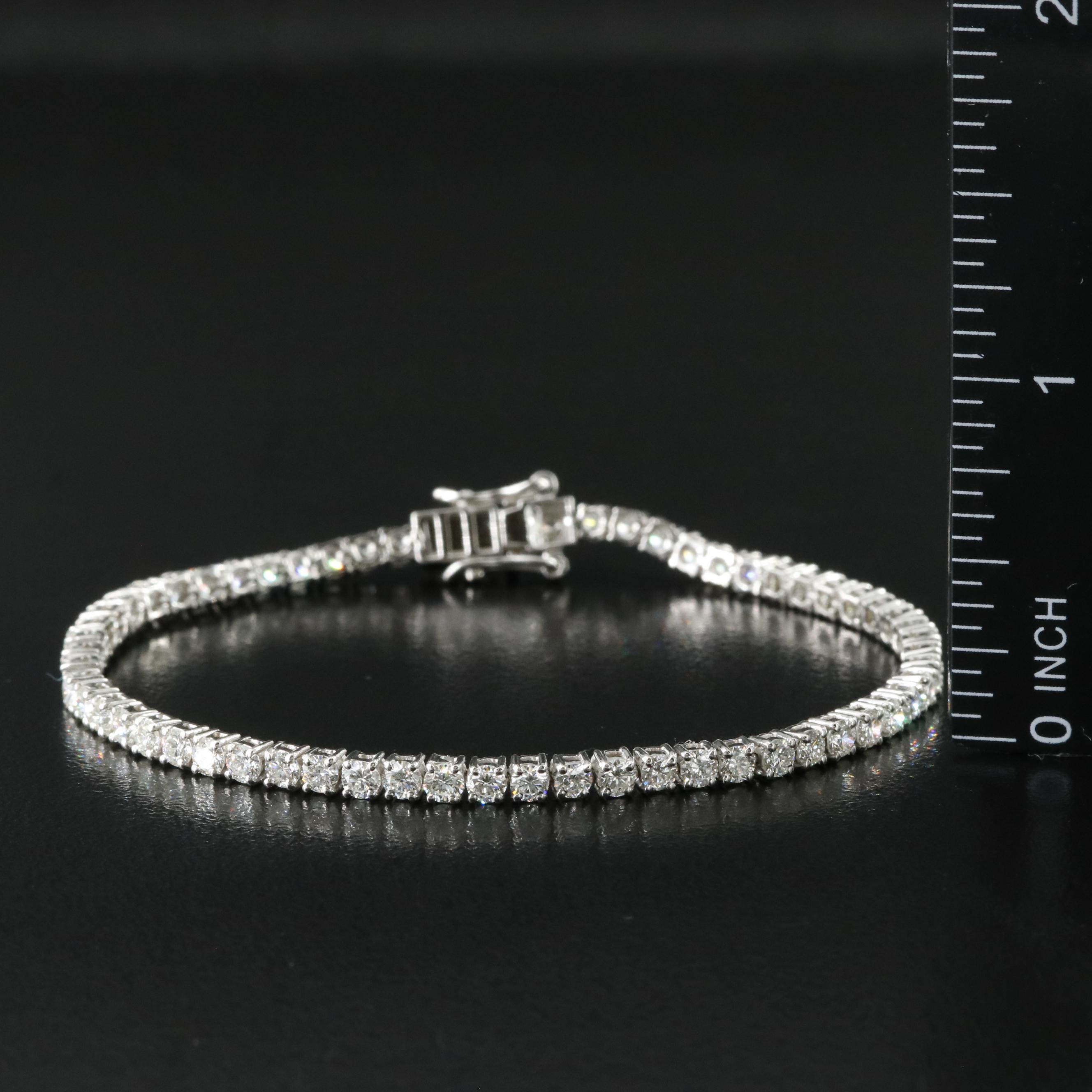 Platinum 4.11 CTW Diamond Line Bracelet