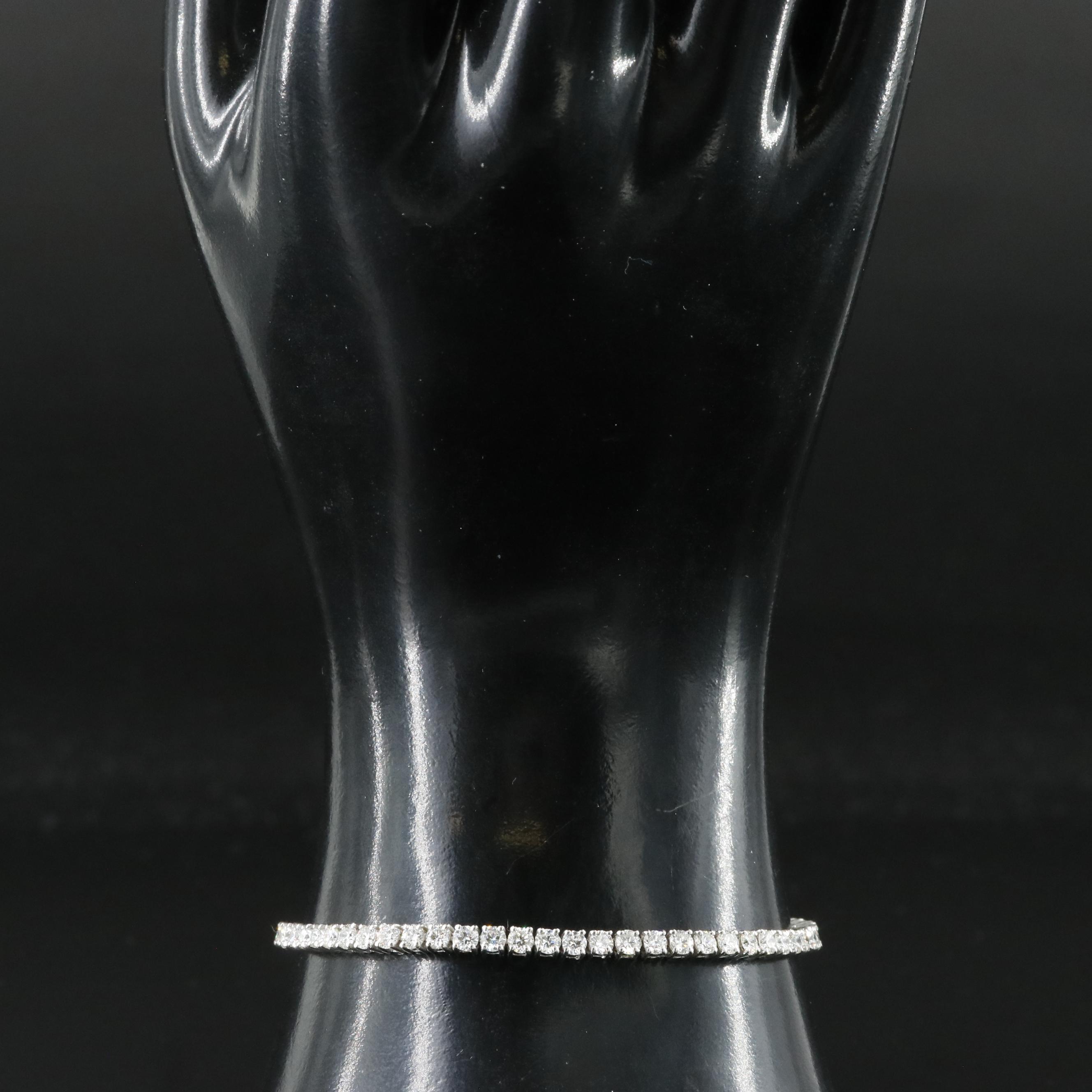 Platinum 4.11 CTW Diamond Line Bracelet