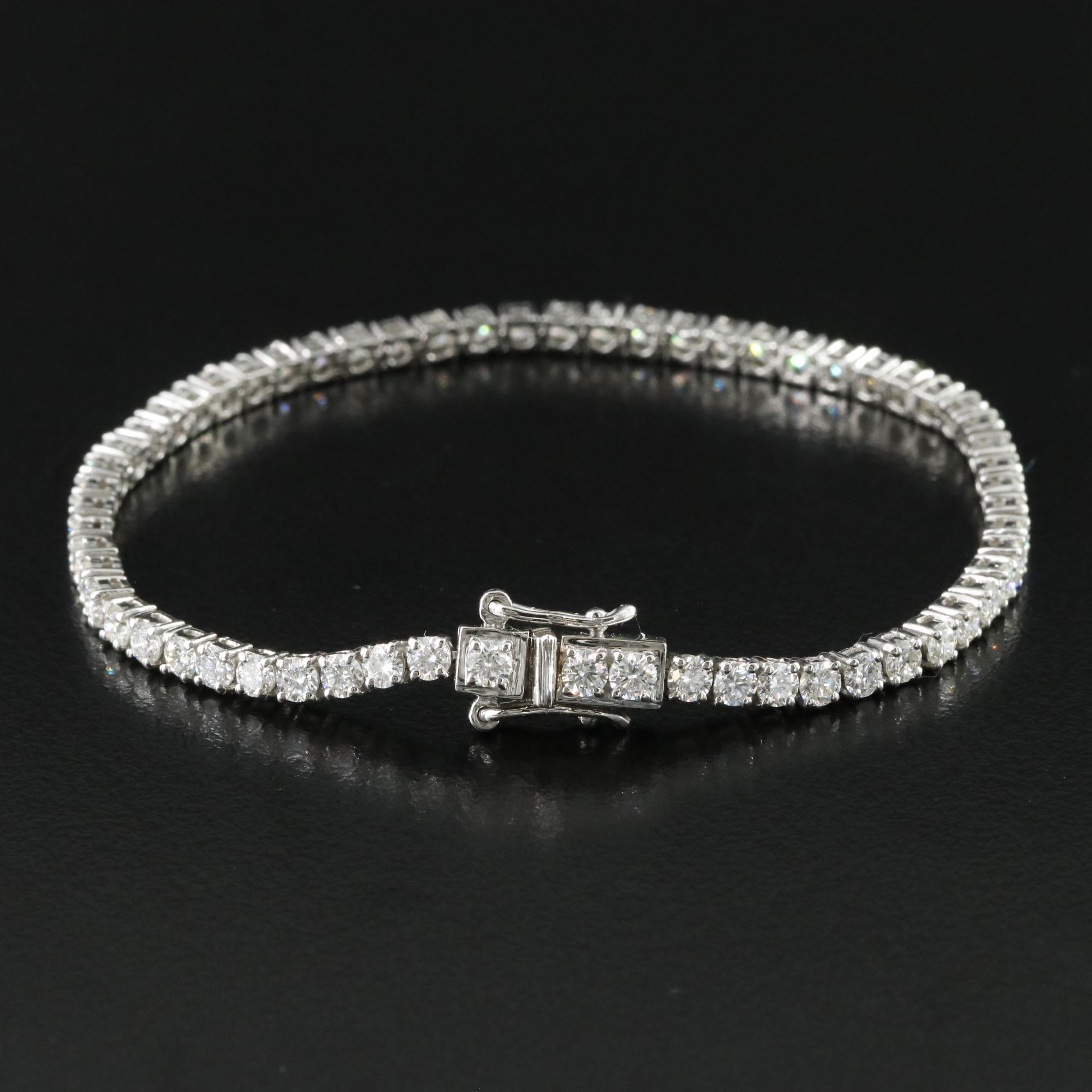 Platinum 4.11 CTW Diamond Line Bracelet
