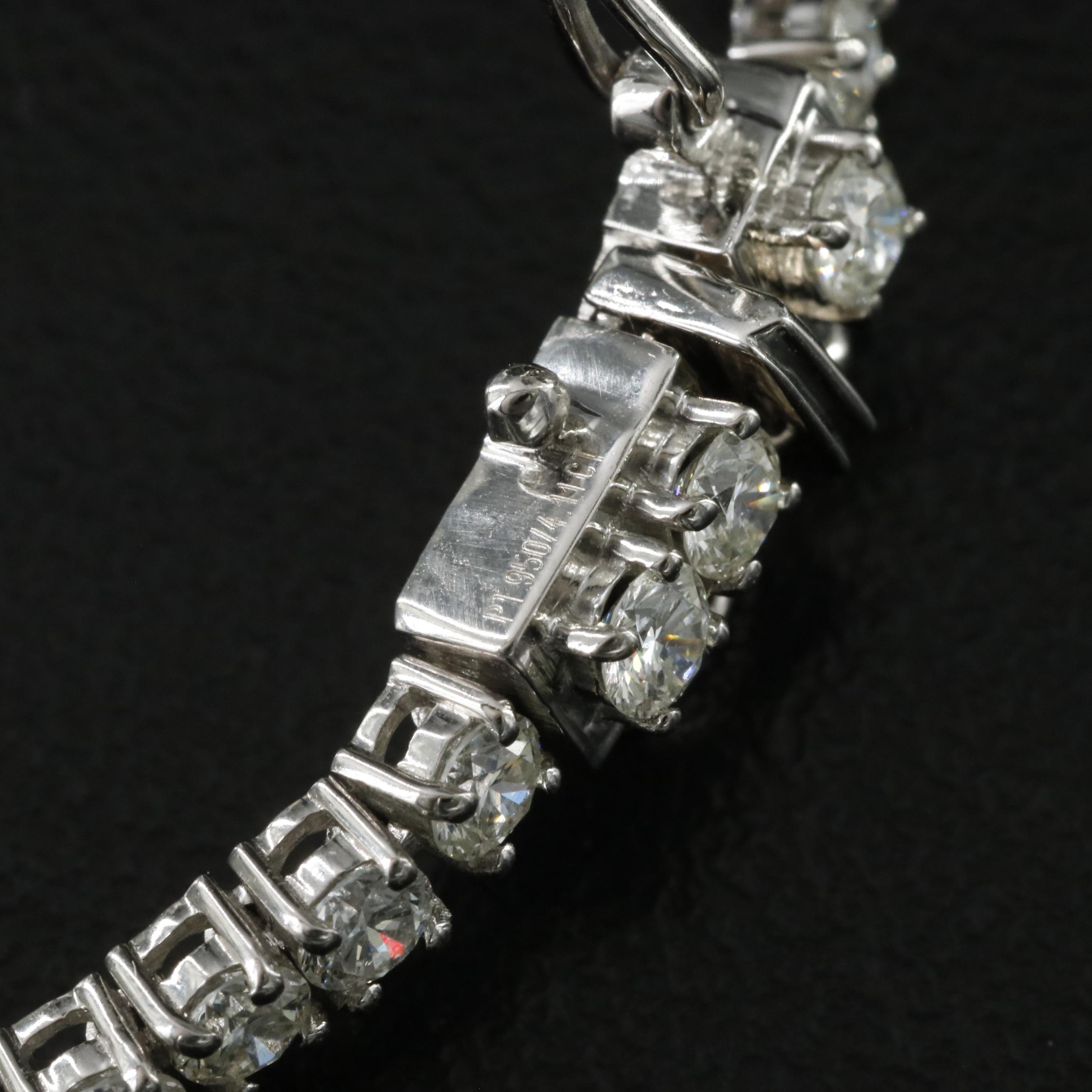 Platinum 4.11 CTW Diamond Line Bracelet
