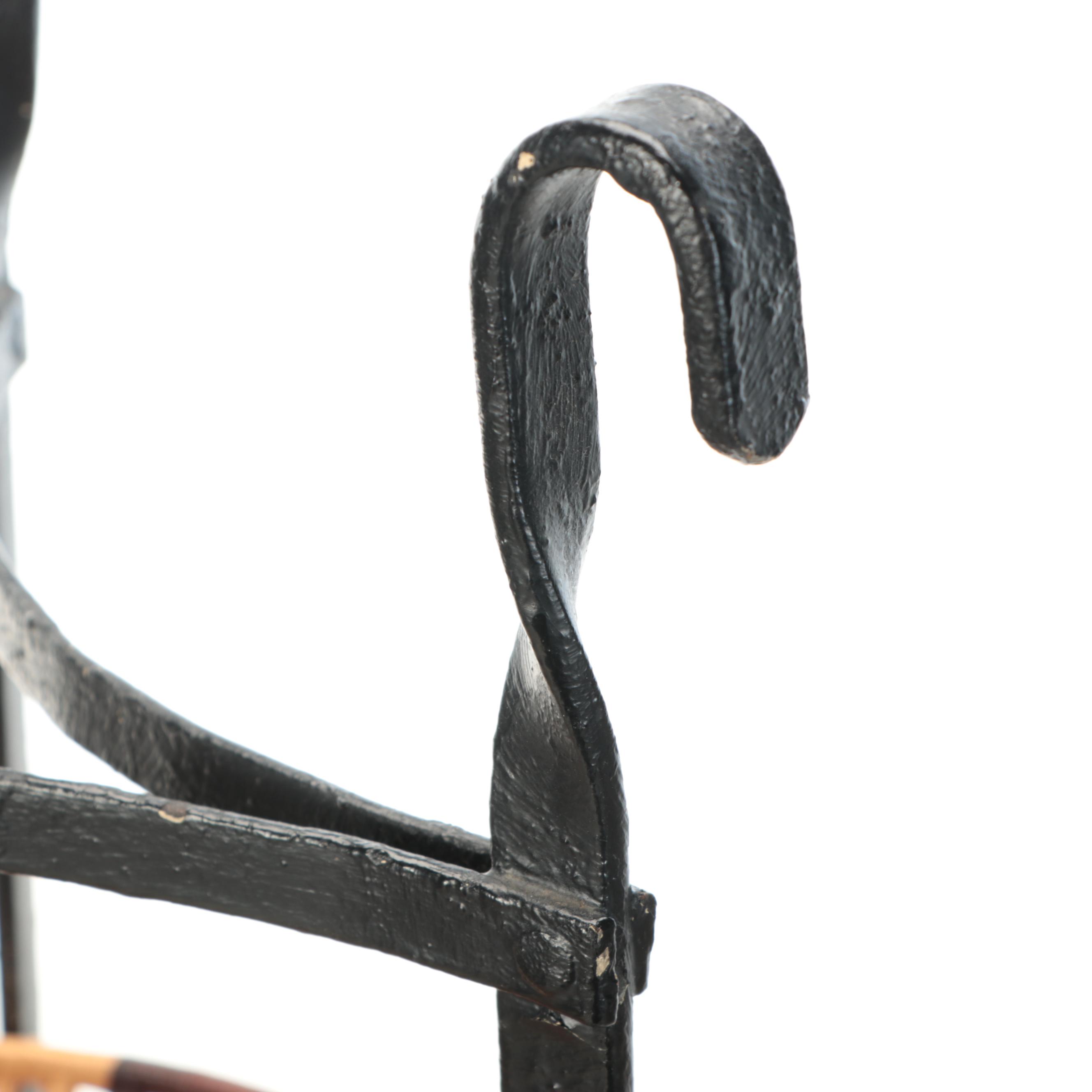 French Provincial Style Four-Tier Metal Corner Pot Rack