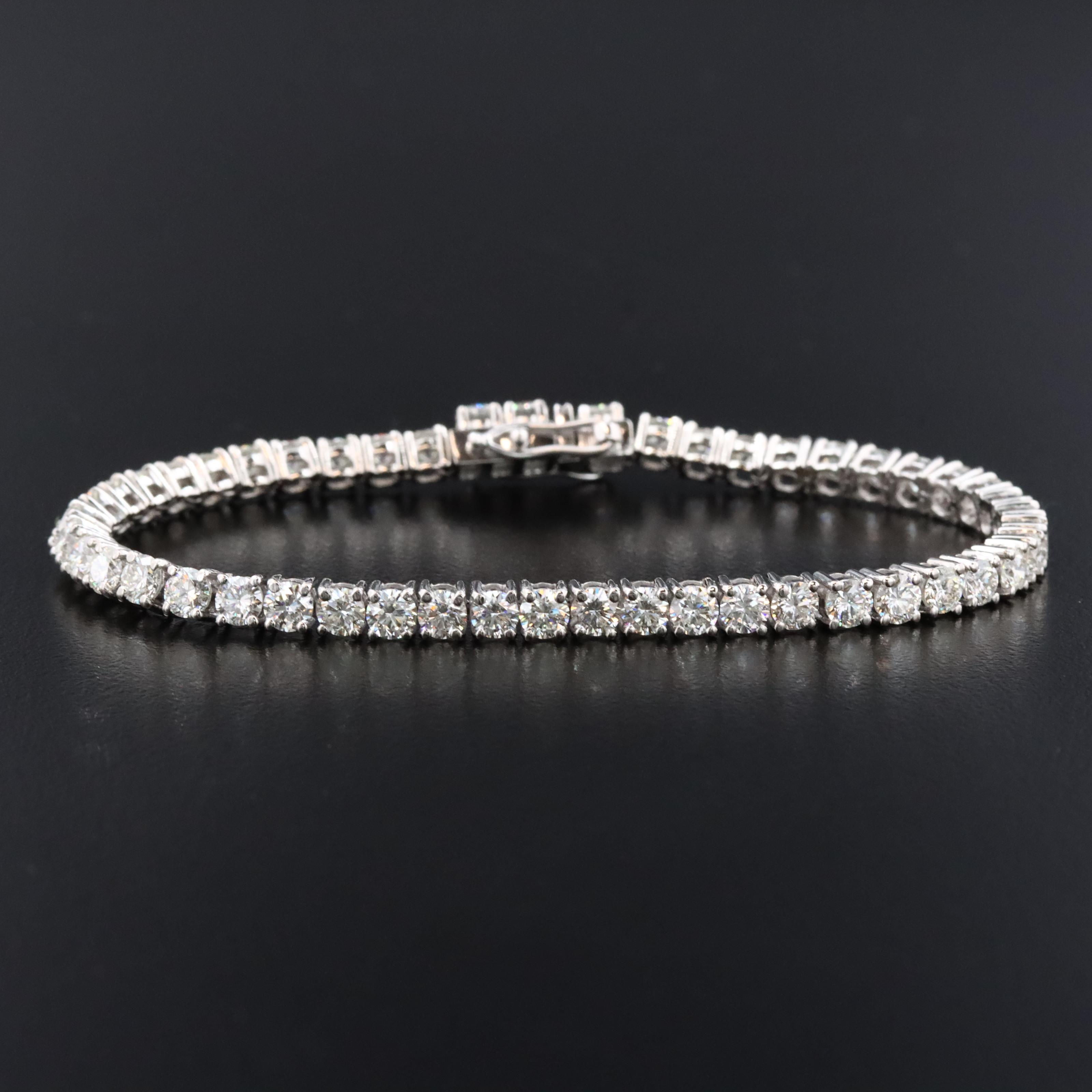 Platinum 6.29 CTW Diamond Line Bracelet
