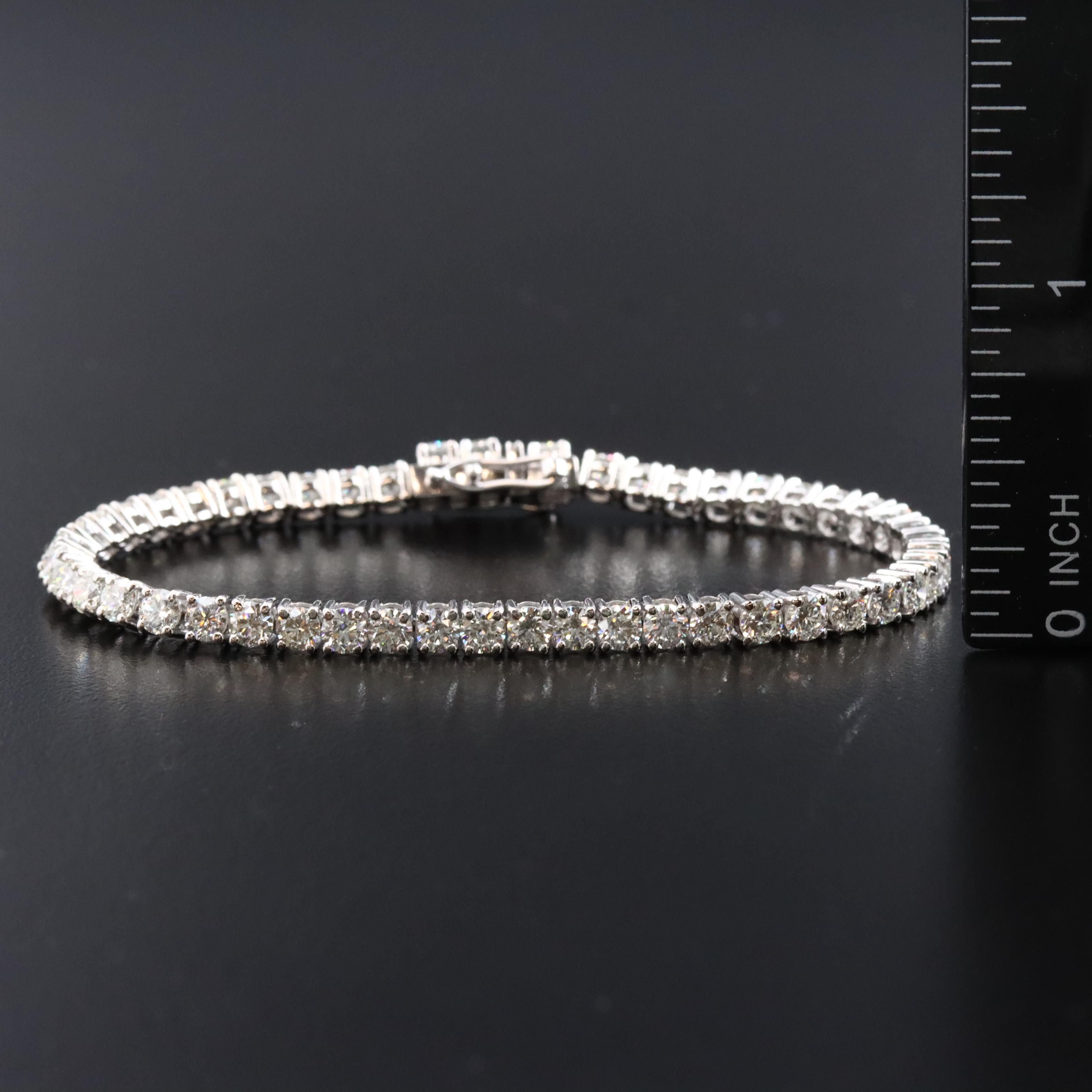 Platinum 6.29 CTW Diamond Line Bracelet