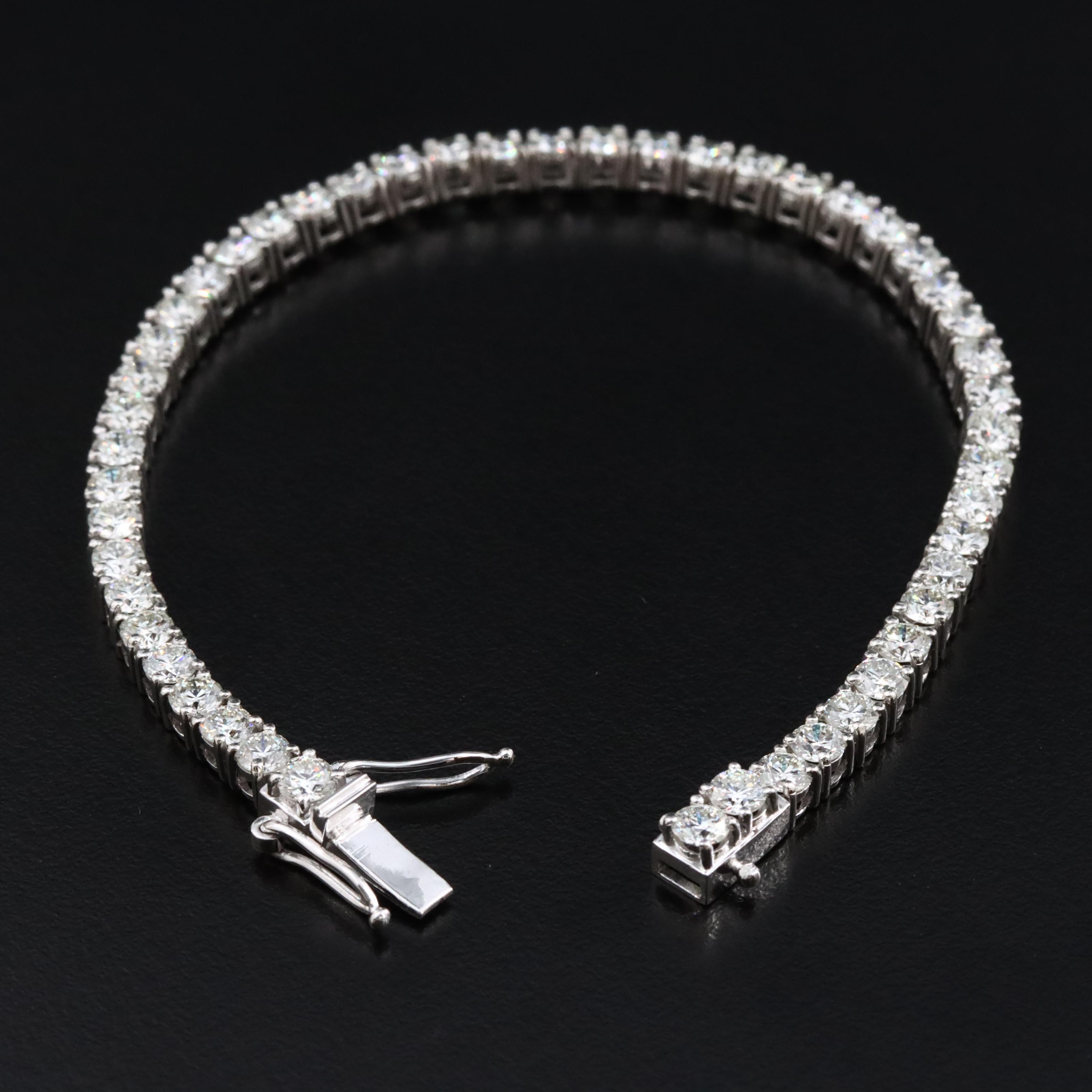 Platinum 6.29 CTW Diamond Line Bracelet