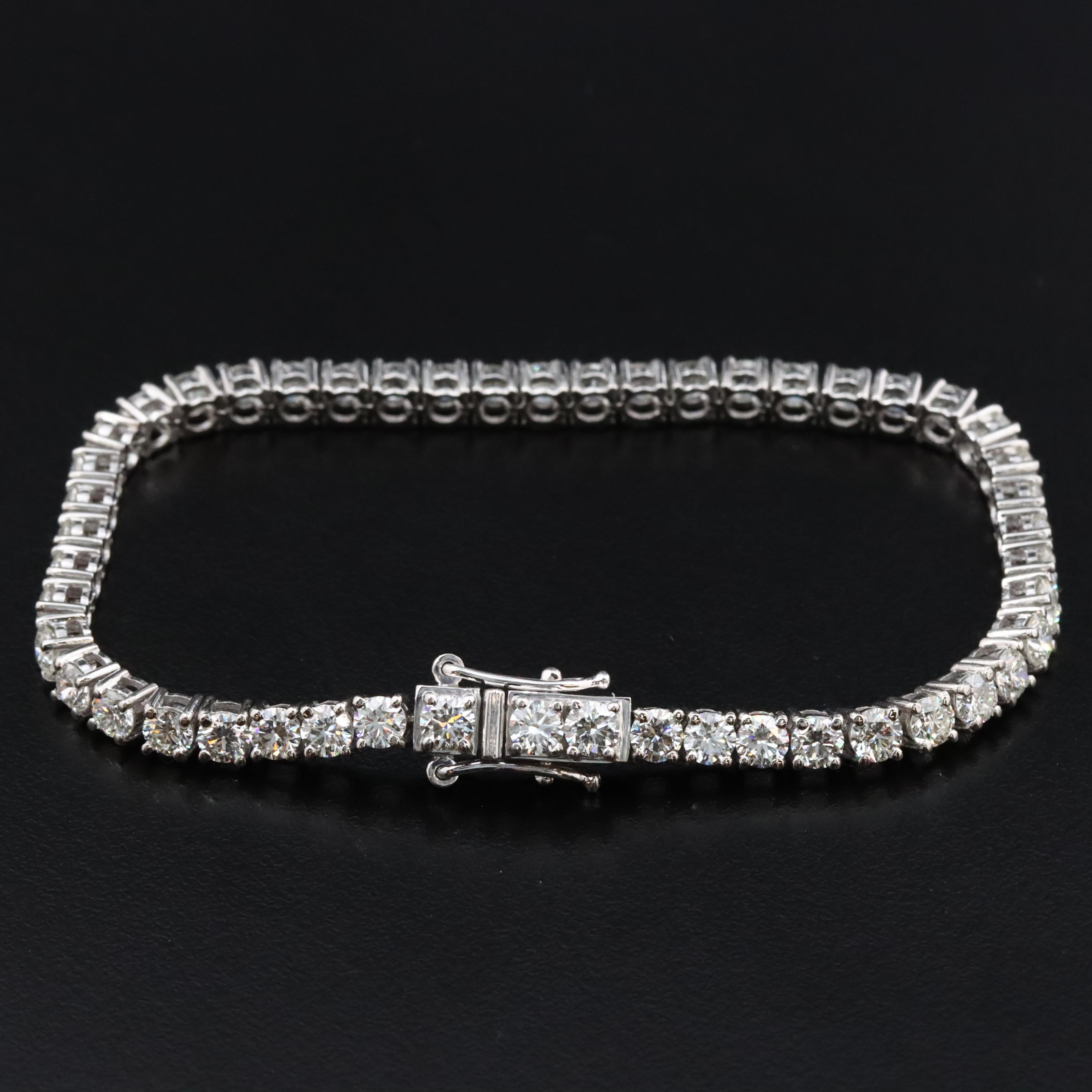 Platinum 6.29 CTW Diamond Line Bracelet