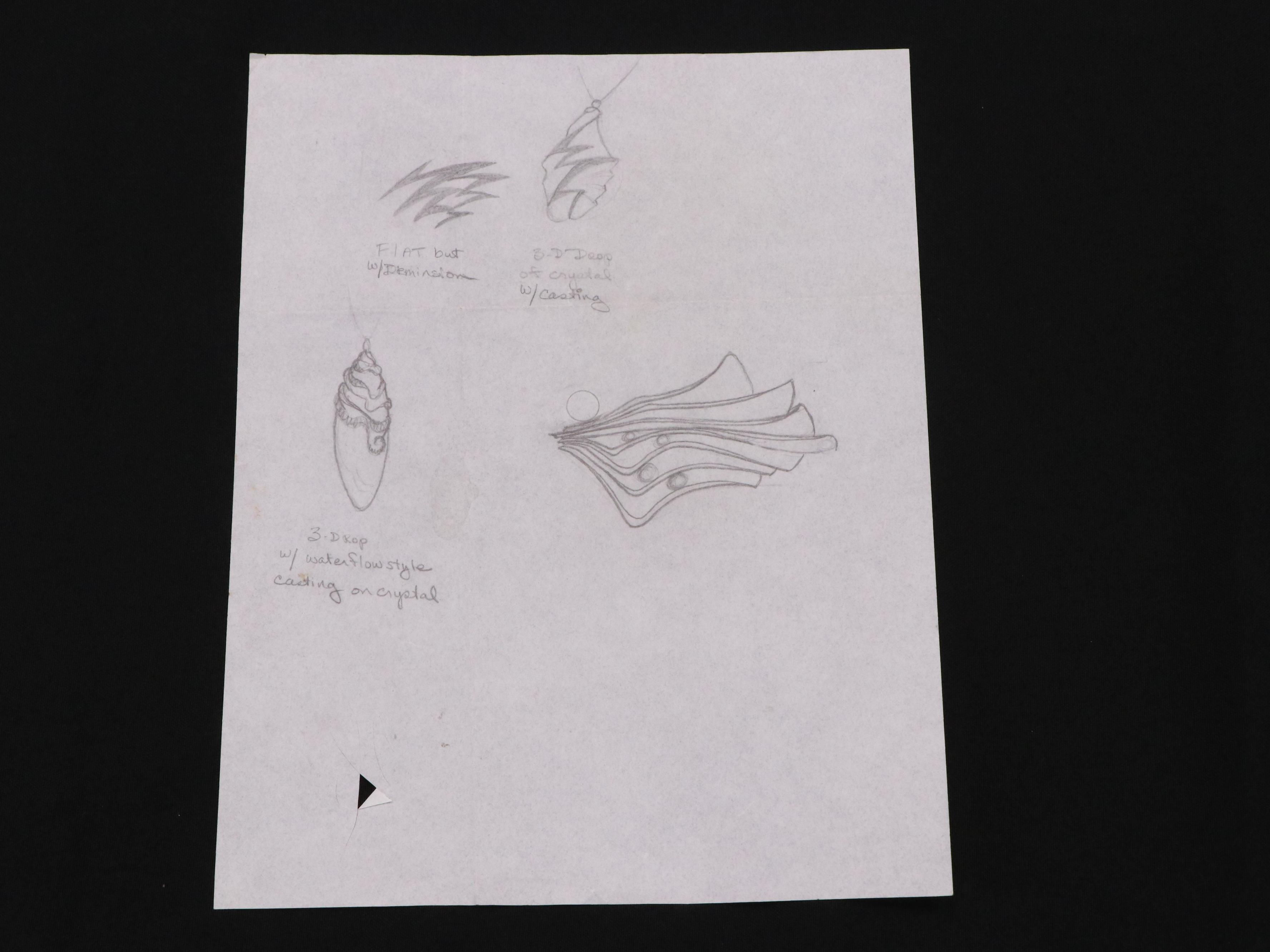 Animation Lot Including Sketches and Hand-Painted Backdrop for Cels