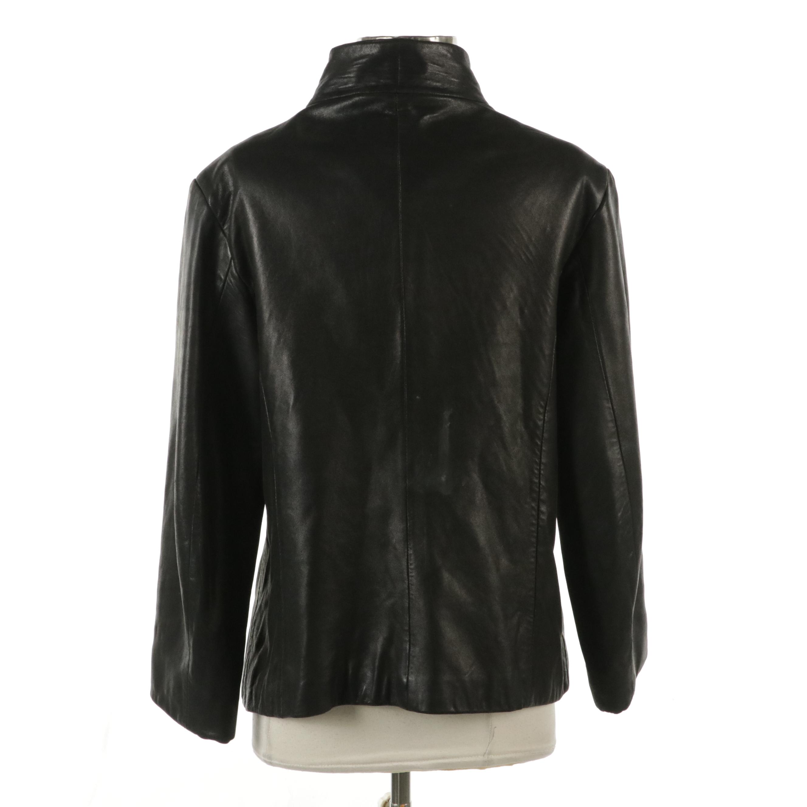 Tiboa Leathers Vintage Zipper-Front Leather Jacket