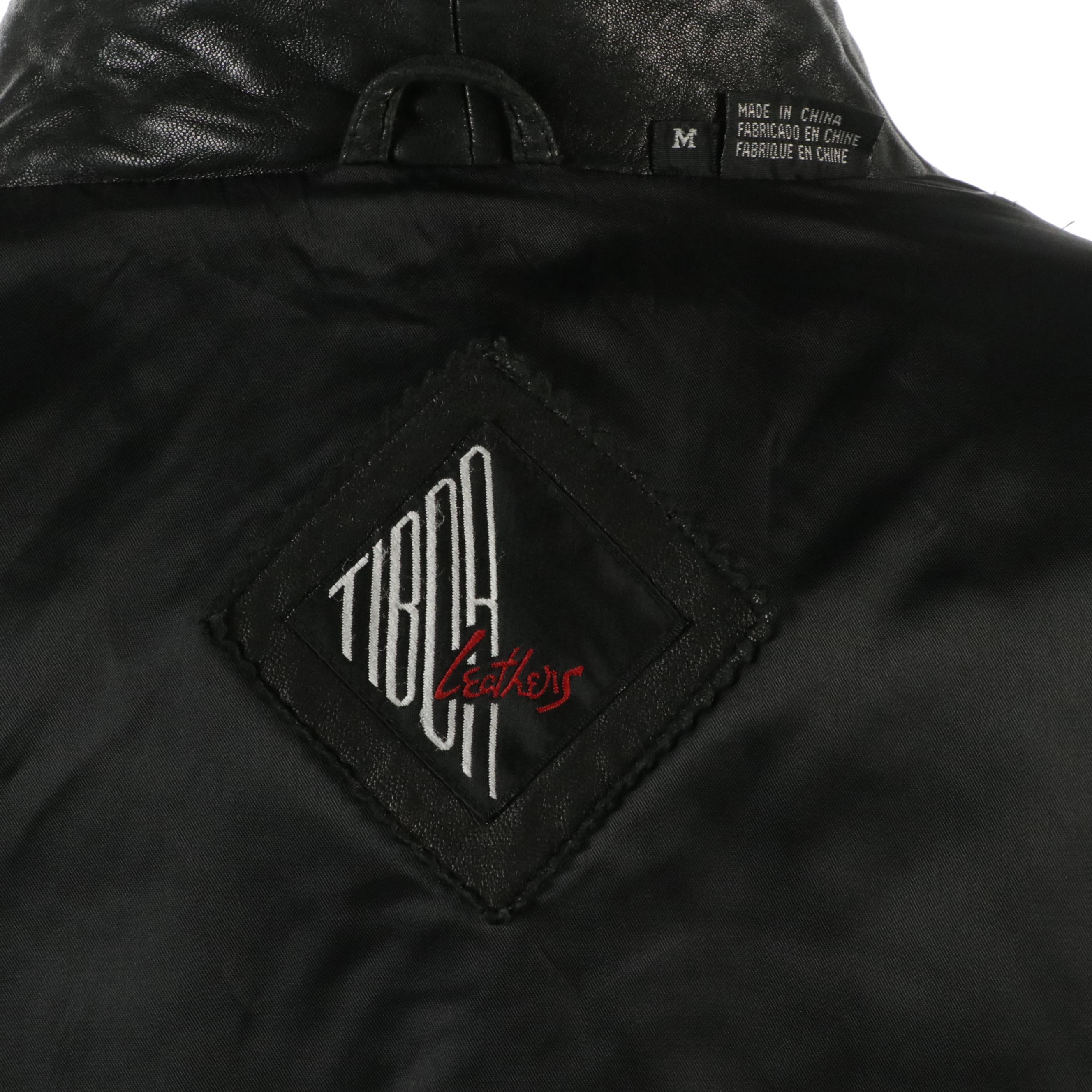 Tiboa Leathers Vintage Zipper-Front Leather Jacket