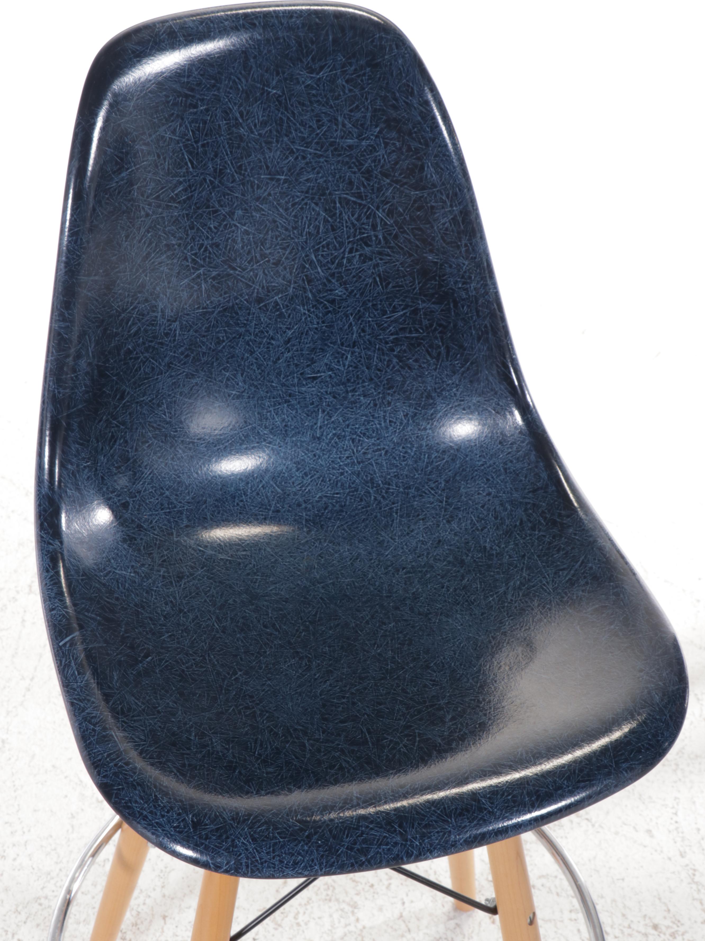 Set of Three Modernica Swivel Barstools with Molded Fiberglass Seats