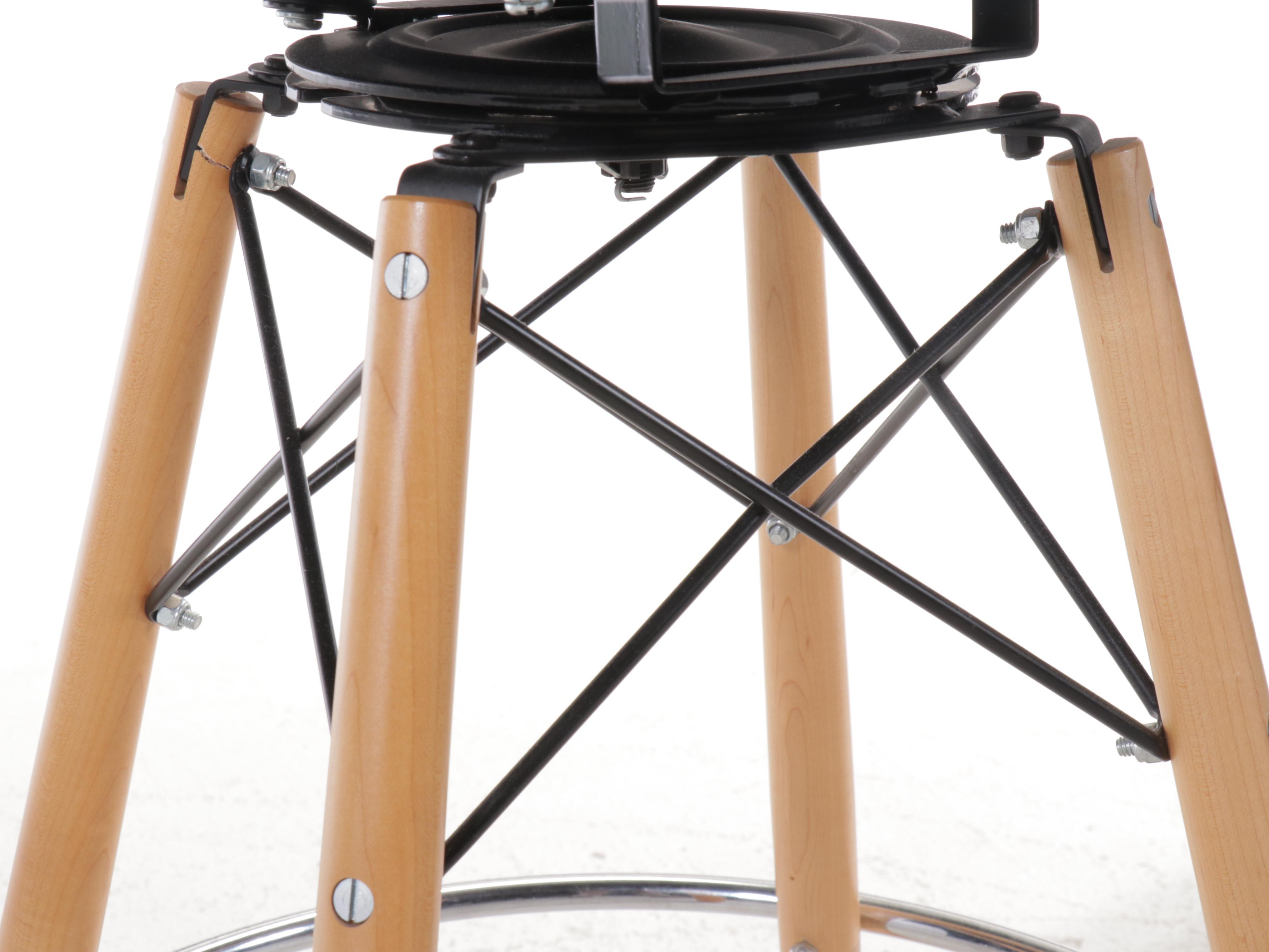 Set of Three Modernica Swivel Barstools with Molded Fiberglass Seats