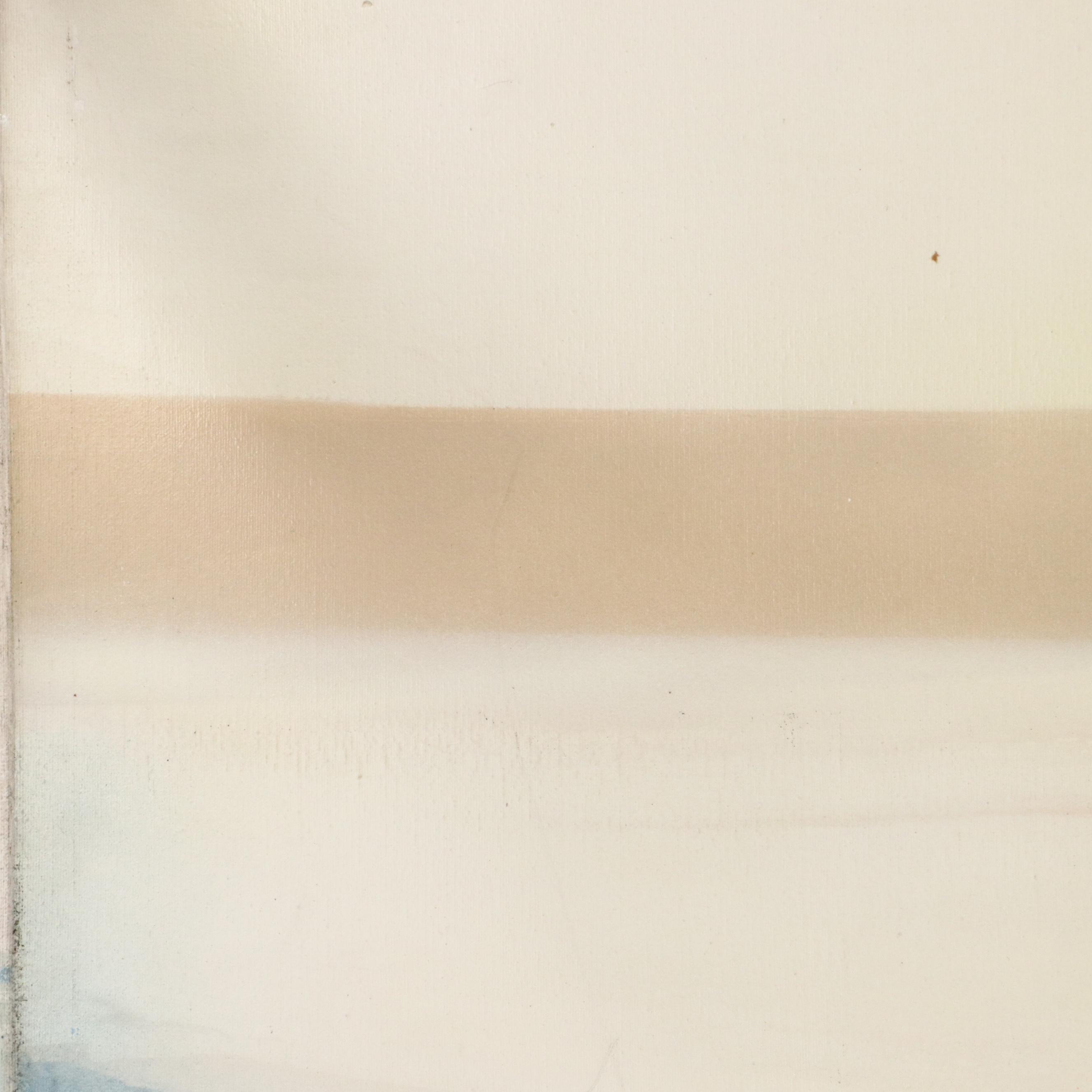 Elba Alvarez Mixed Media Abstract Color Field Diptych, 1971