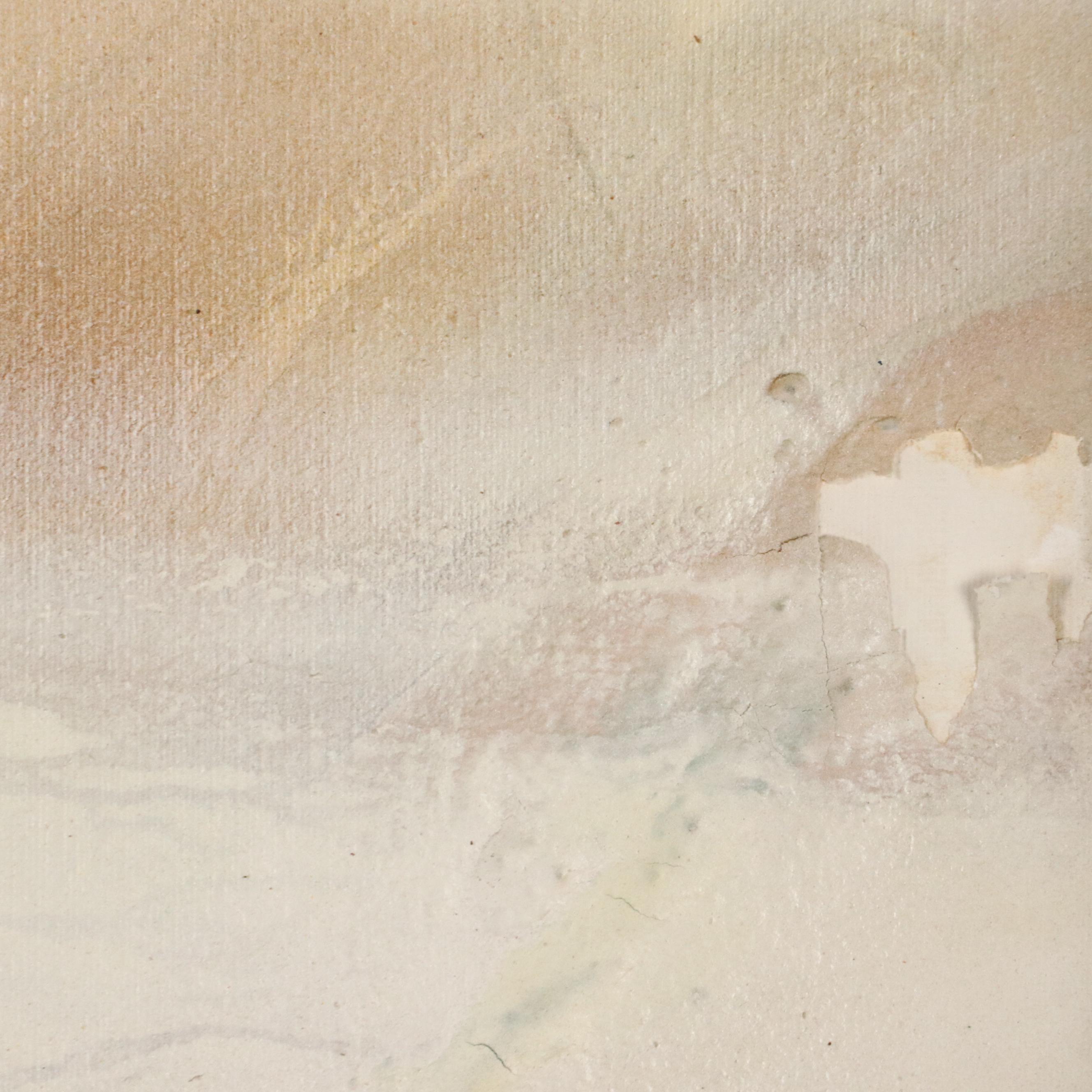 Elba Alvarez Mixed Media Abstract Color Field Diptych, 1971