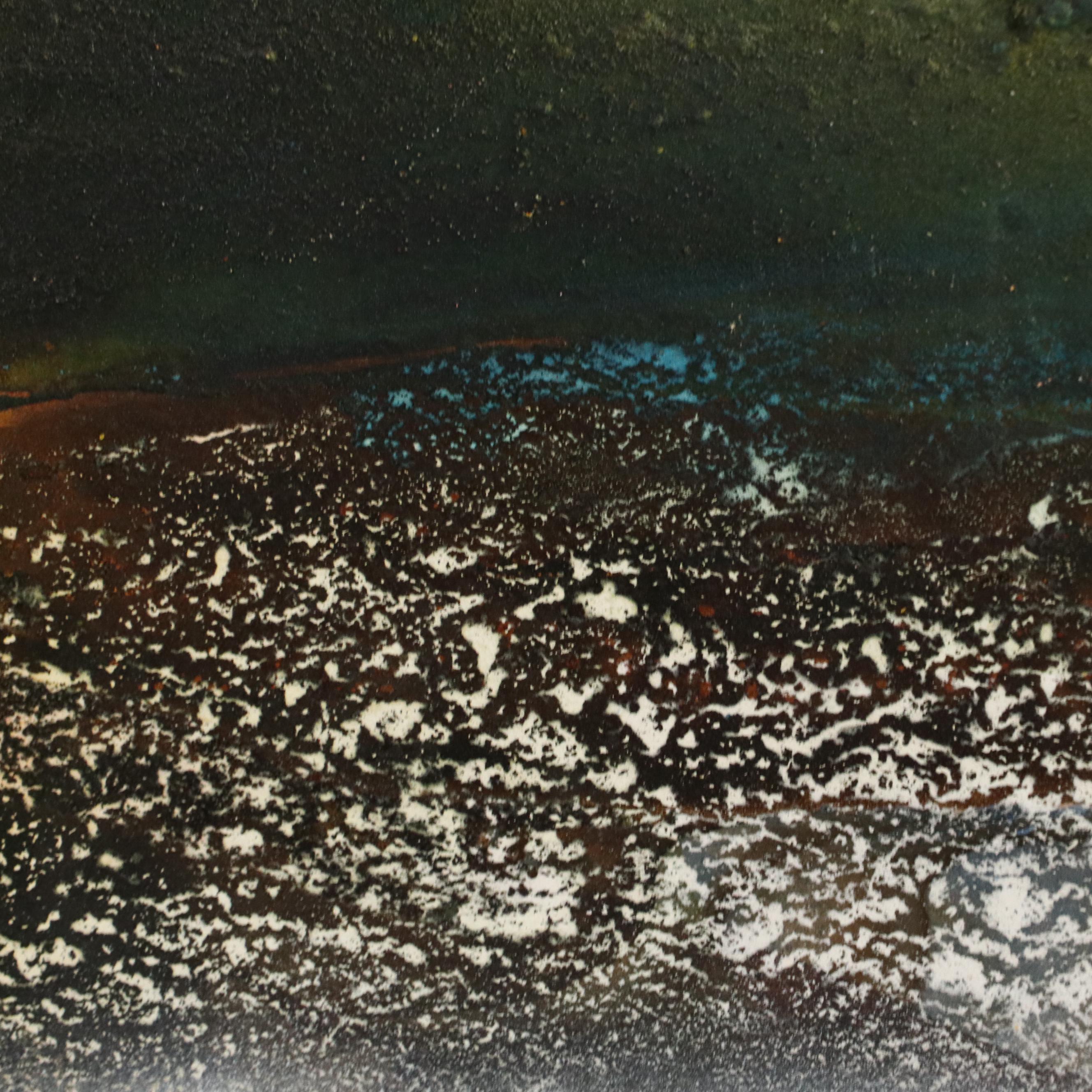 Elba Alvarez Mixed Media Abstract Color Field Diptych, 1971