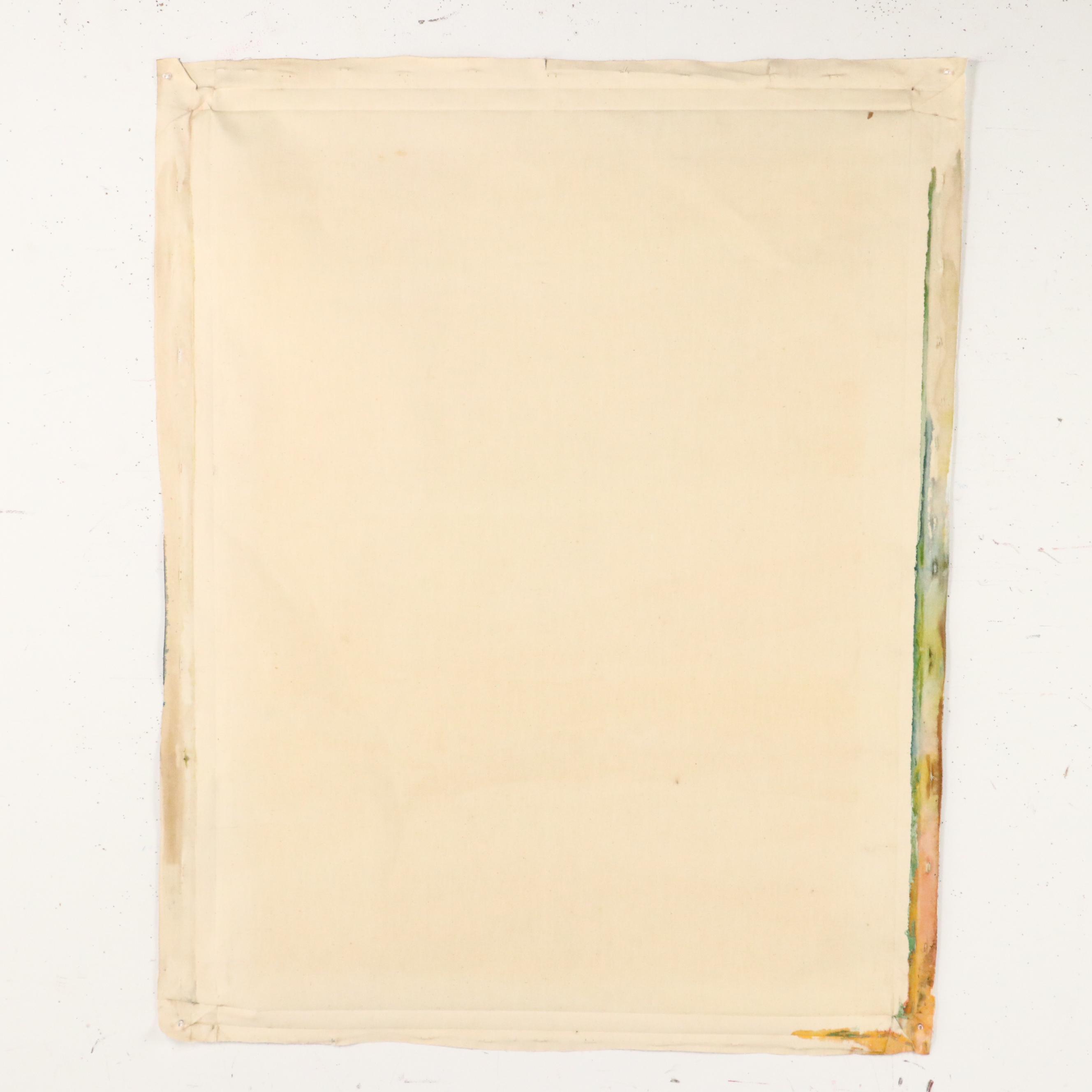 Elba Alvarez Mixed Media Abstract Color Field Diptych, 1971