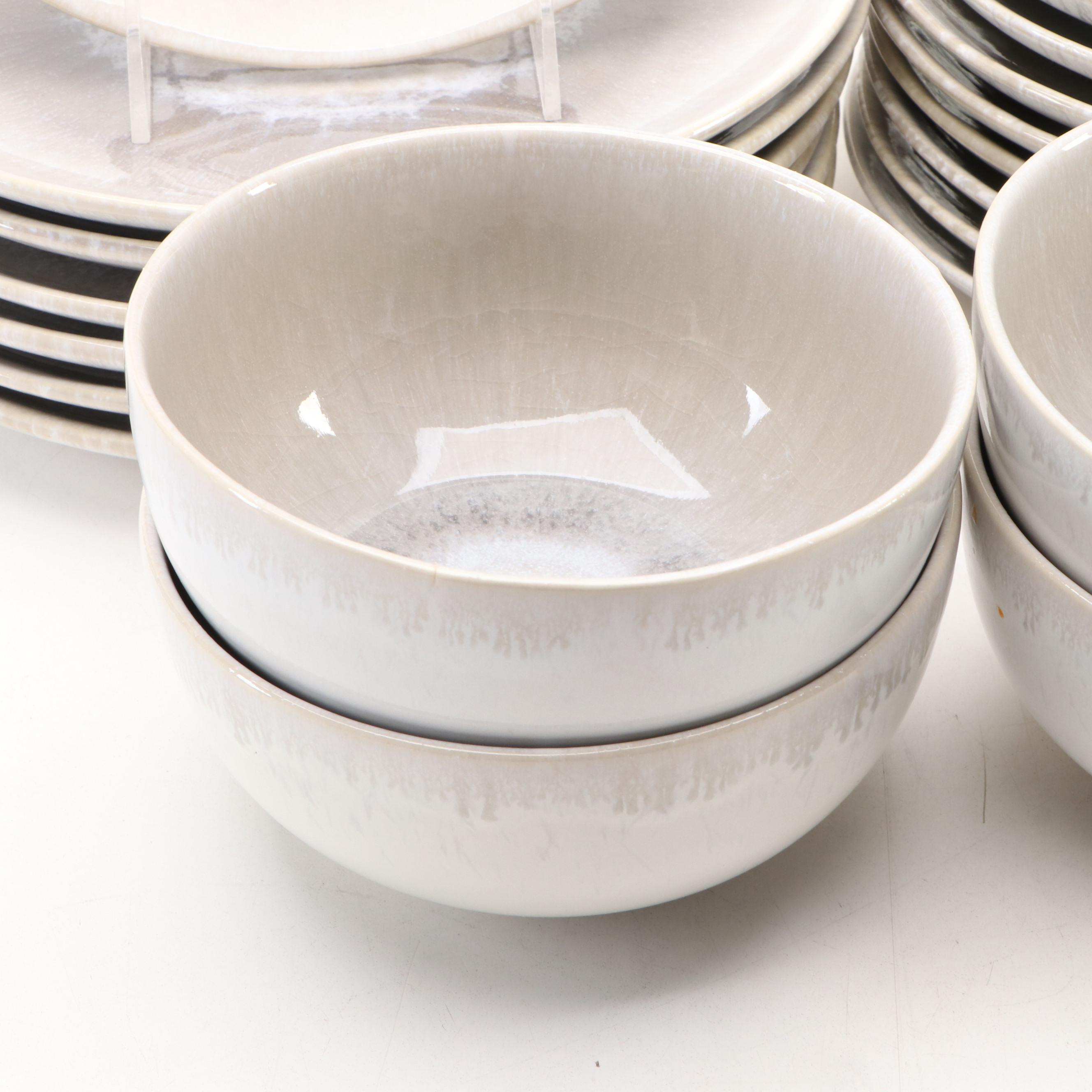 Portuguese Crate & Barrel "Caspian Grey" Ceramic Dinnerware
