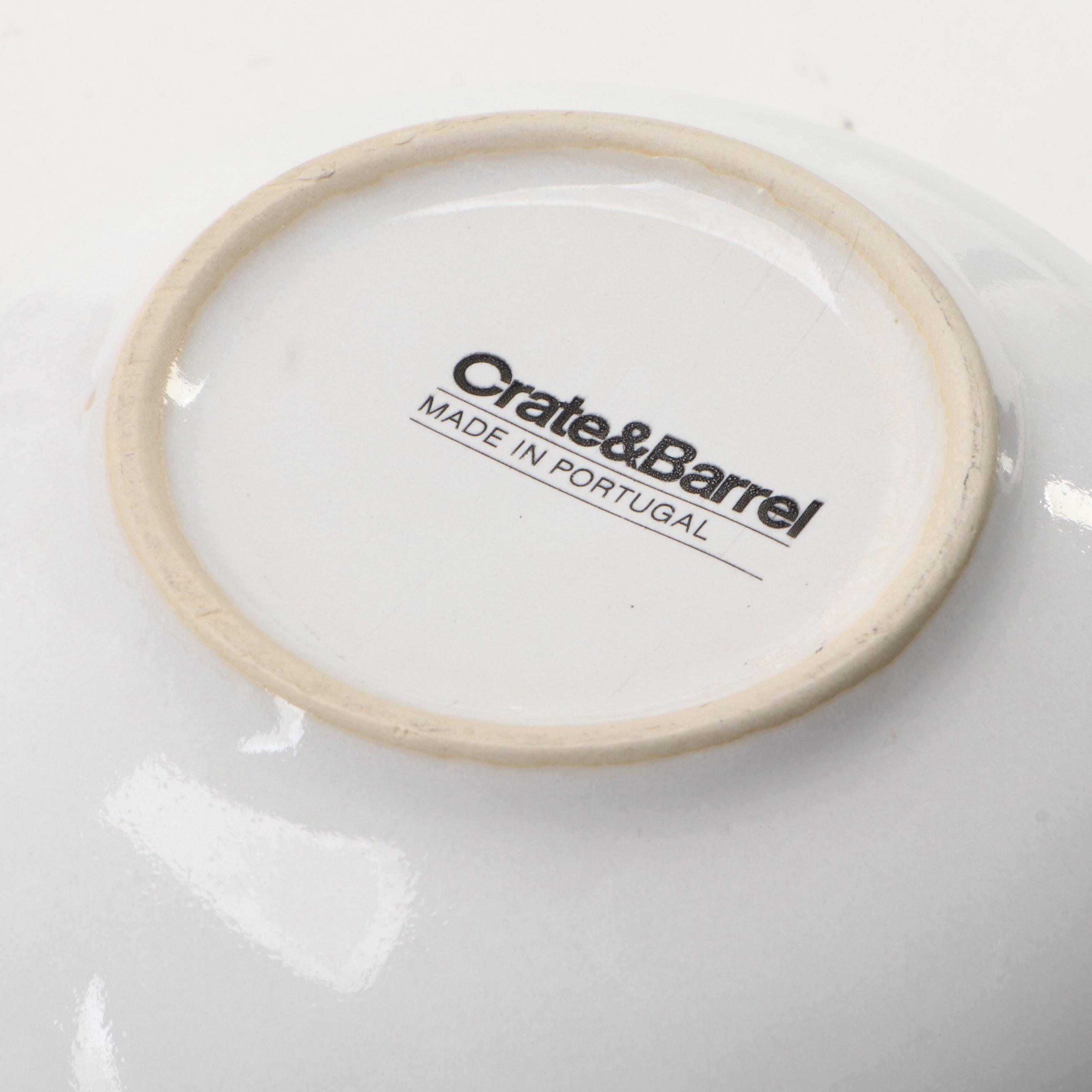 Portuguese Crate & Barrel "Caspian Grey" Ceramic Dinnerware