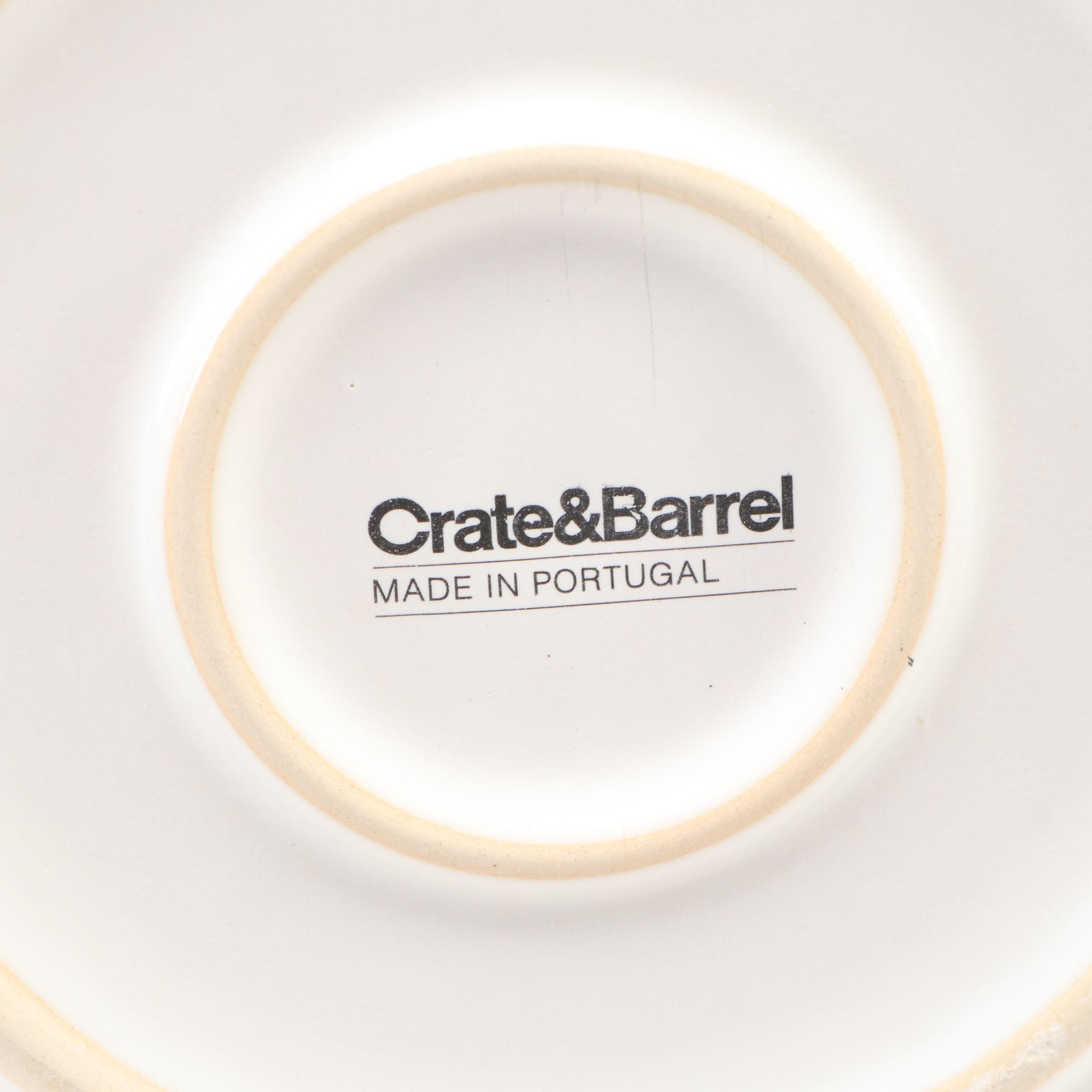 Portuguese Crate & Barrel "Caspian Grey" Ceramic Dinnerware