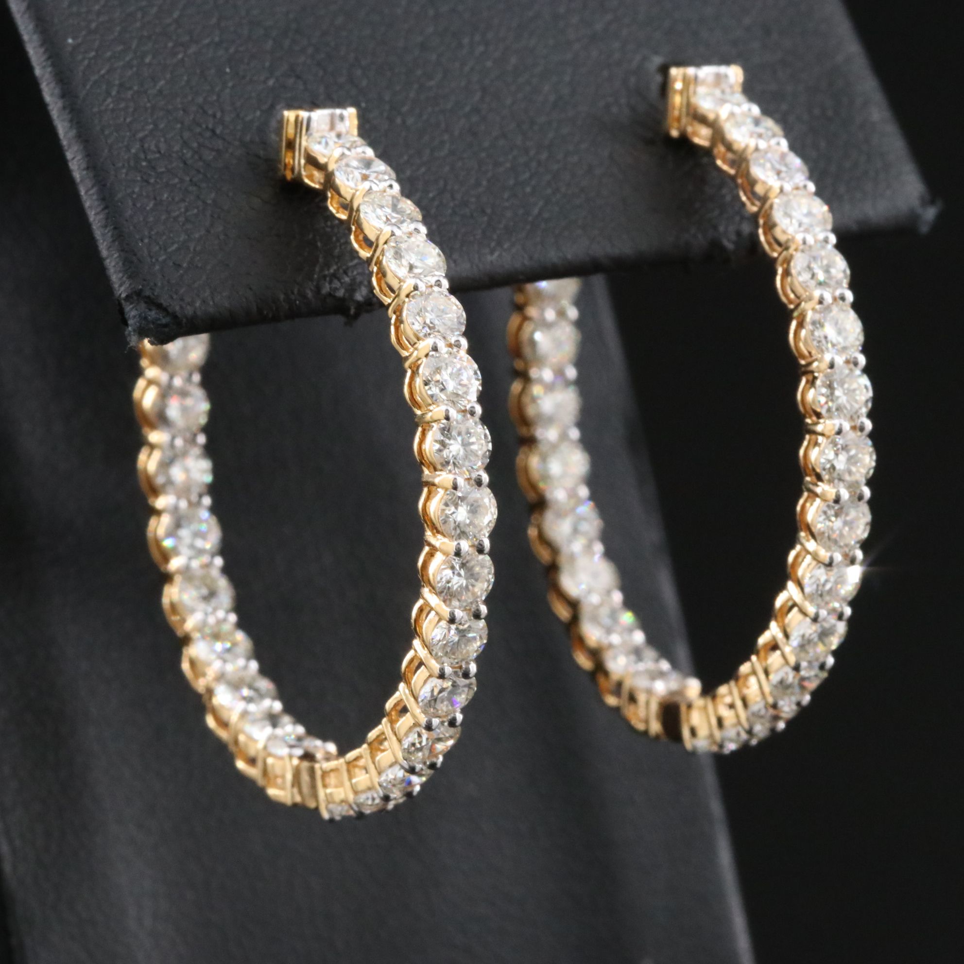 14K 4.08 CTW Diamond Inside-Out Hoop Earrings