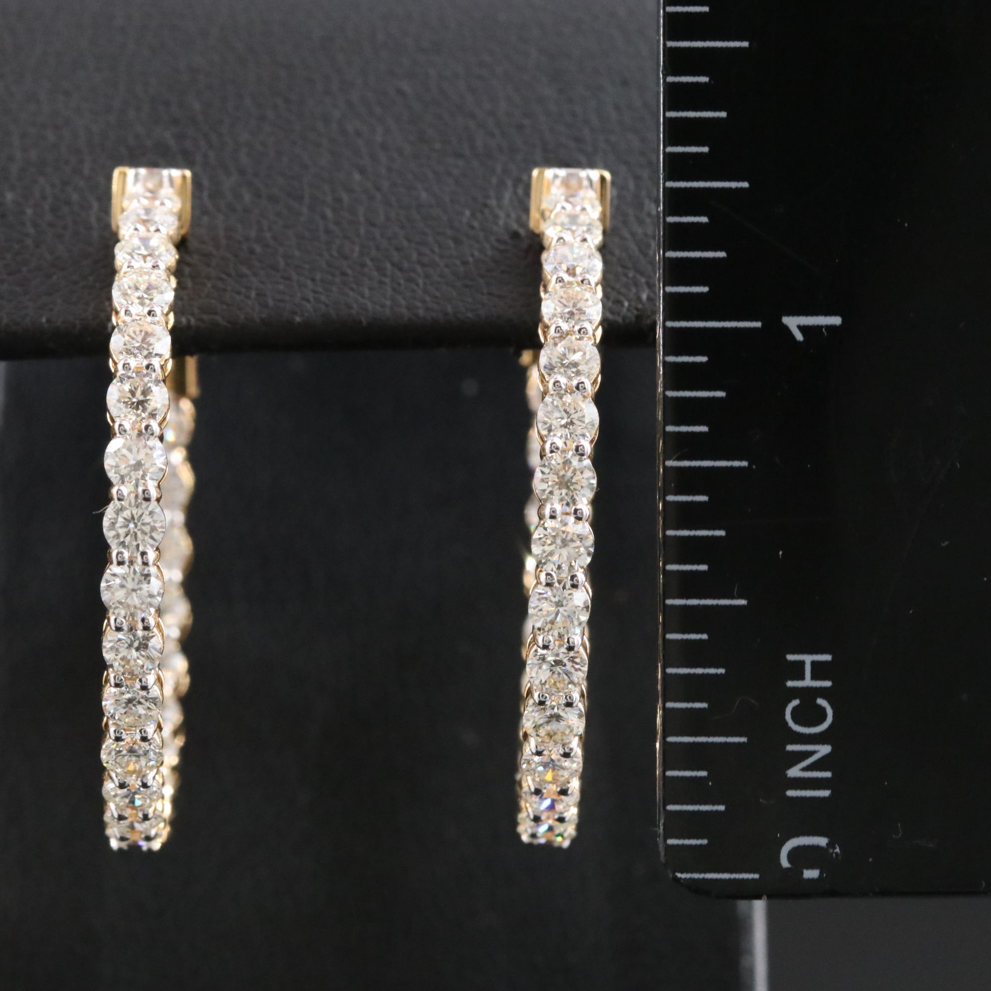 14K 4.08 CTW Diamond Inside-Out Hoop Earrings