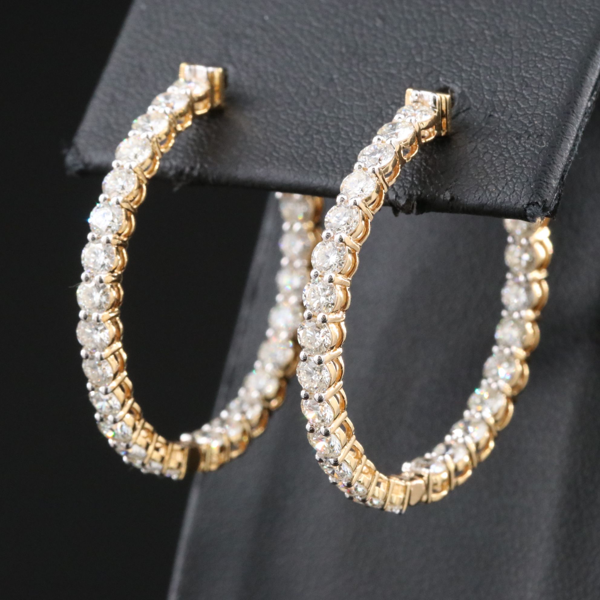 14K 4.08 CTW Diamond Inside-Out Hoop Earrings