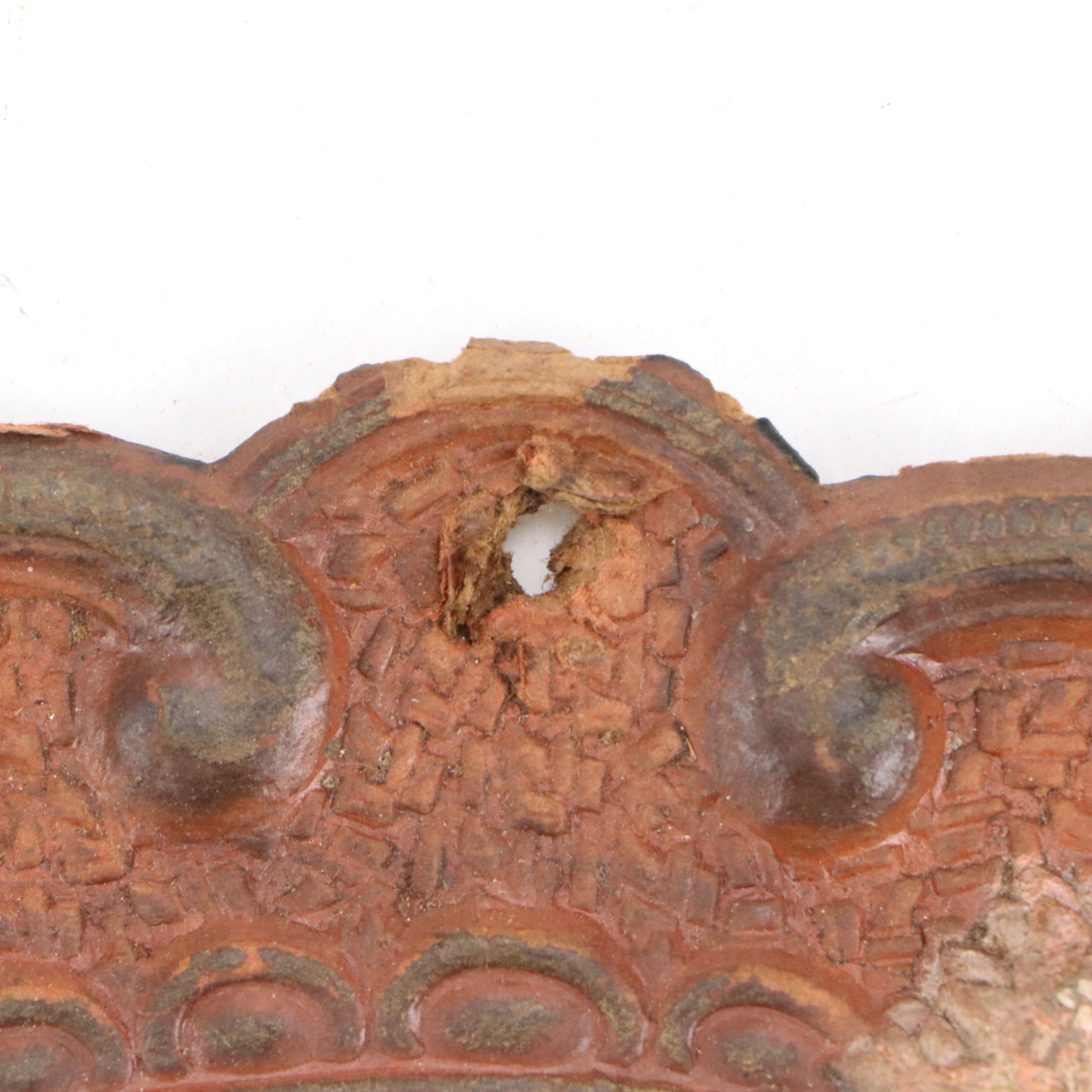 Bordered Boreal Reindeer Scene Leather Signs