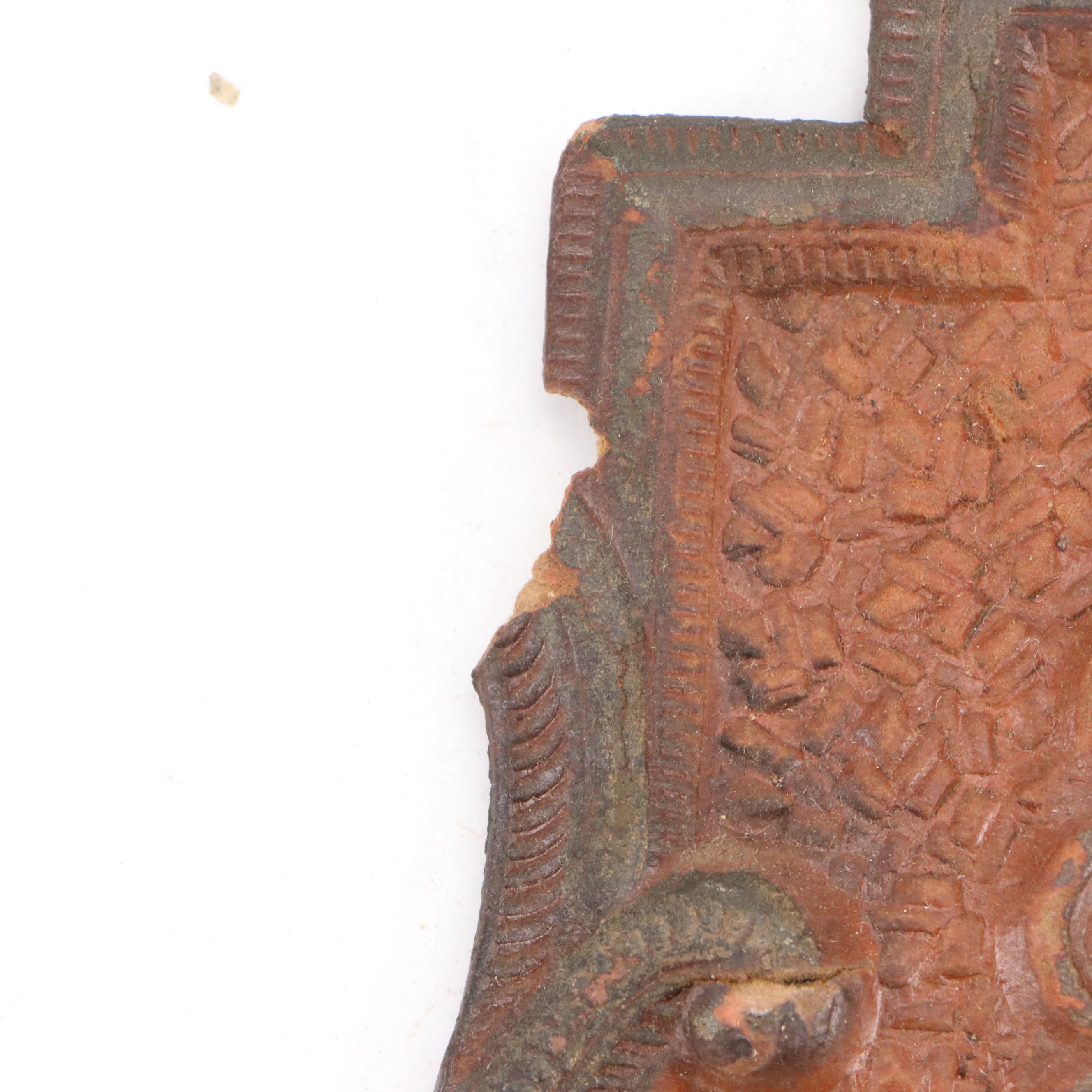 Bordered Boreal Reindeer Scene Leather Signs