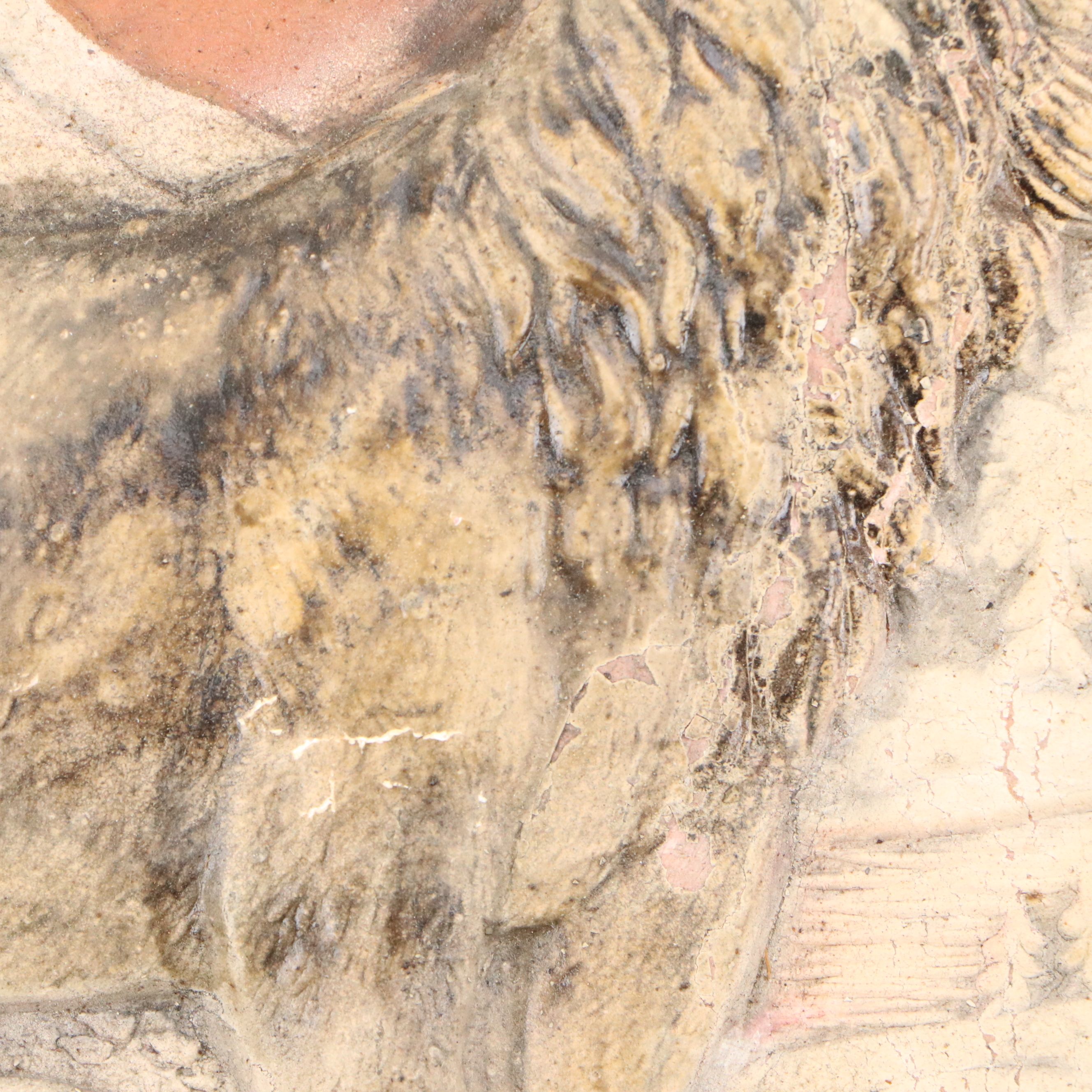 Bordered Boreal Reindeer Scene Leather Signs