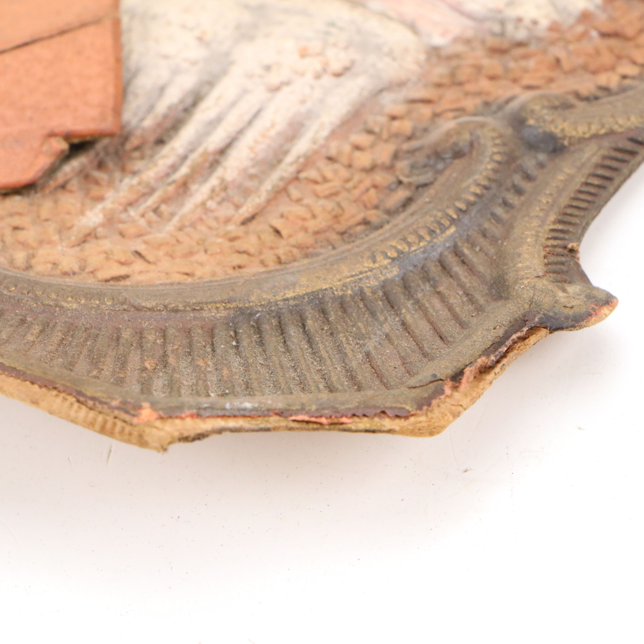 Bordered Boreal Reindeer Scene Leather Signs