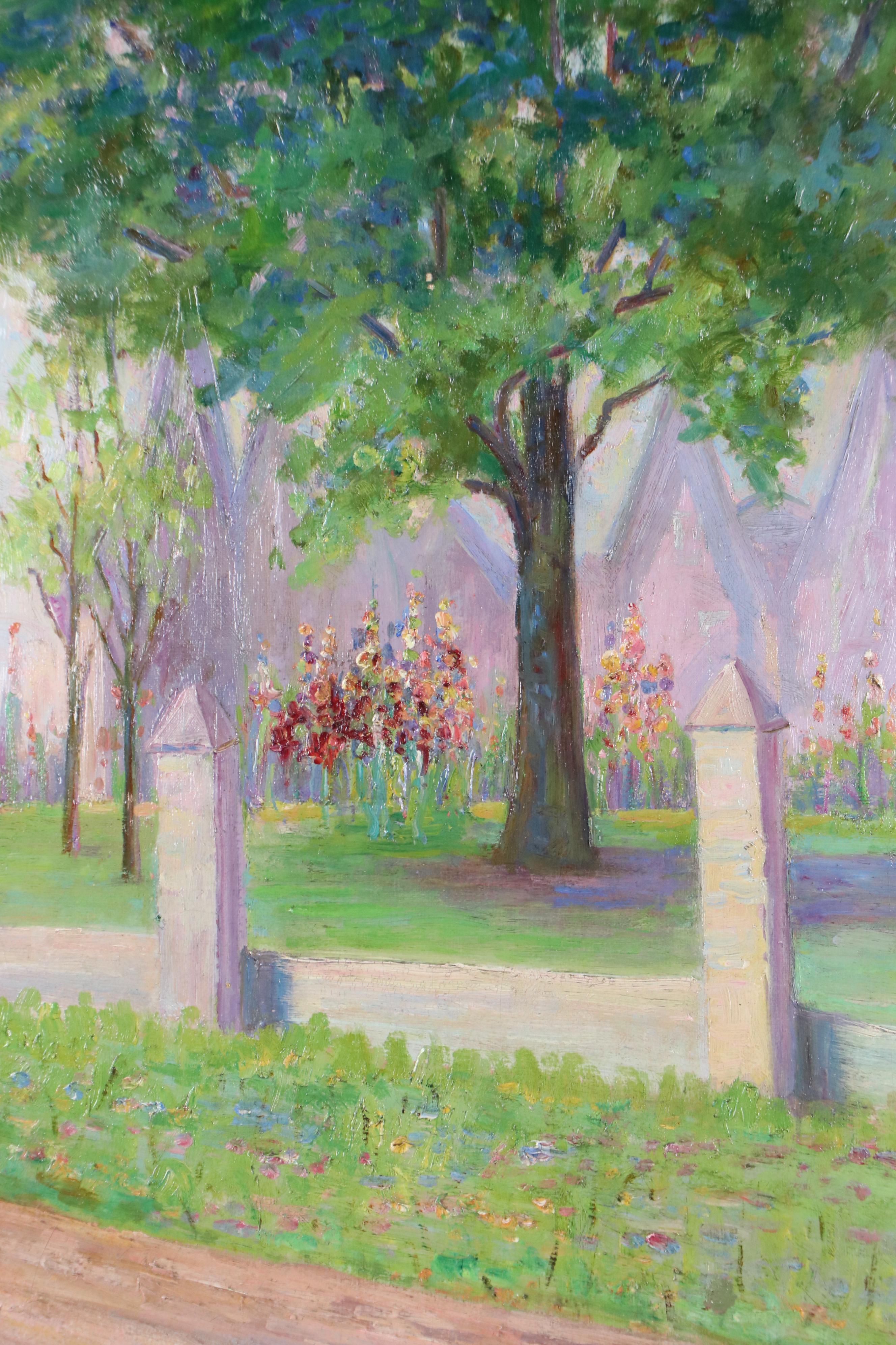 Charles Meurer Oil Painting of Spring Landscape, 1934