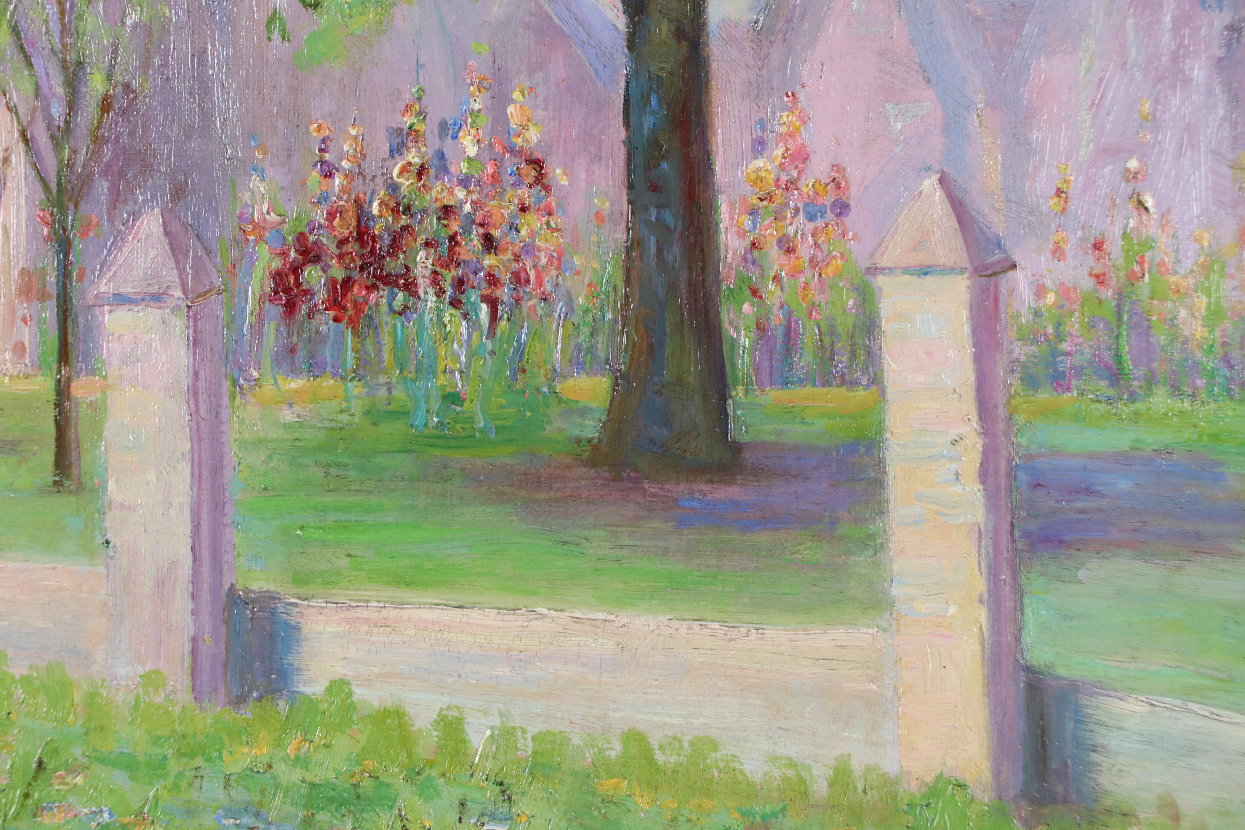 Charles Meurer Oil Painting of Spring Landscape, 1934