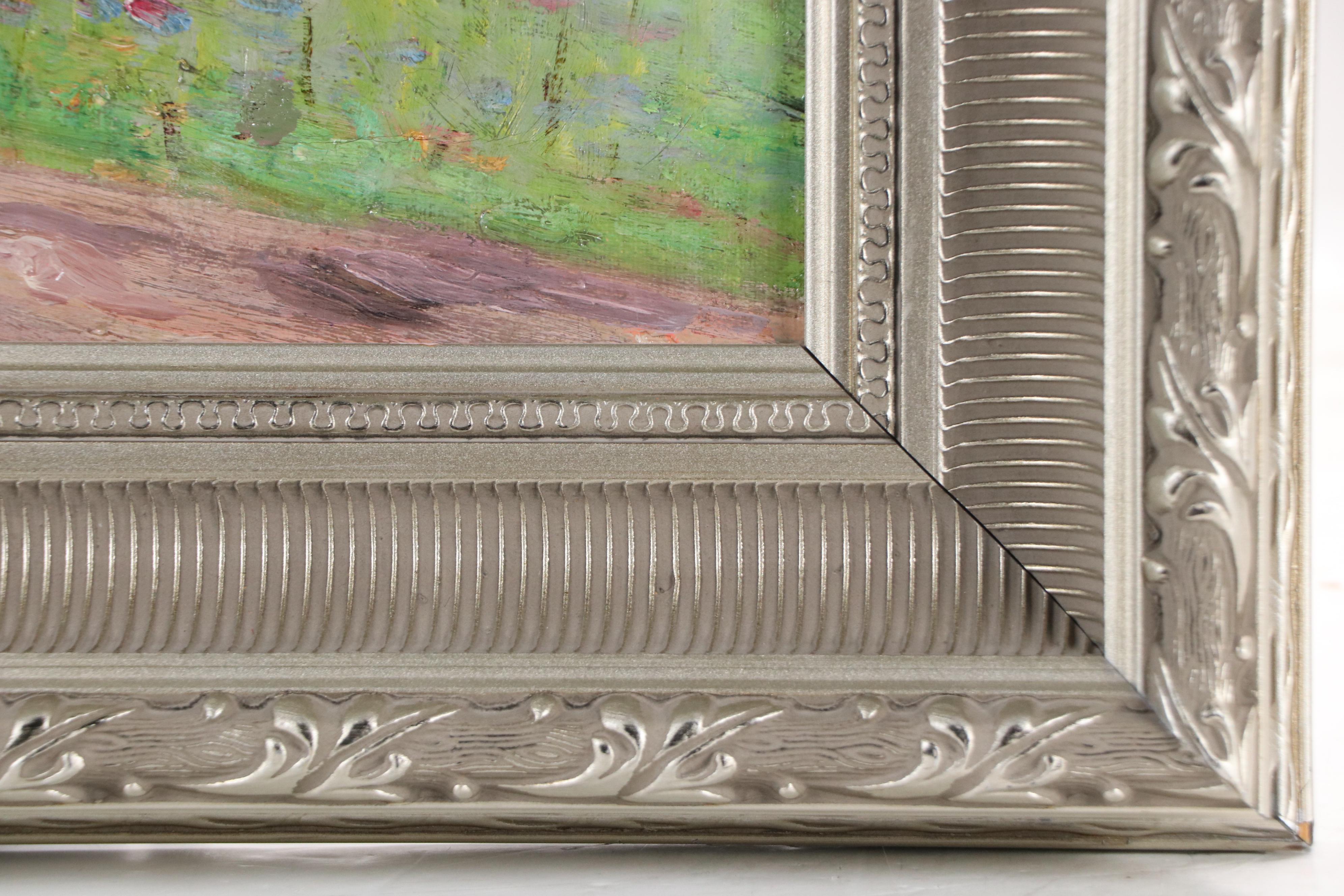 Charles Meurer Oil Painting of Spring Landscape, 1934