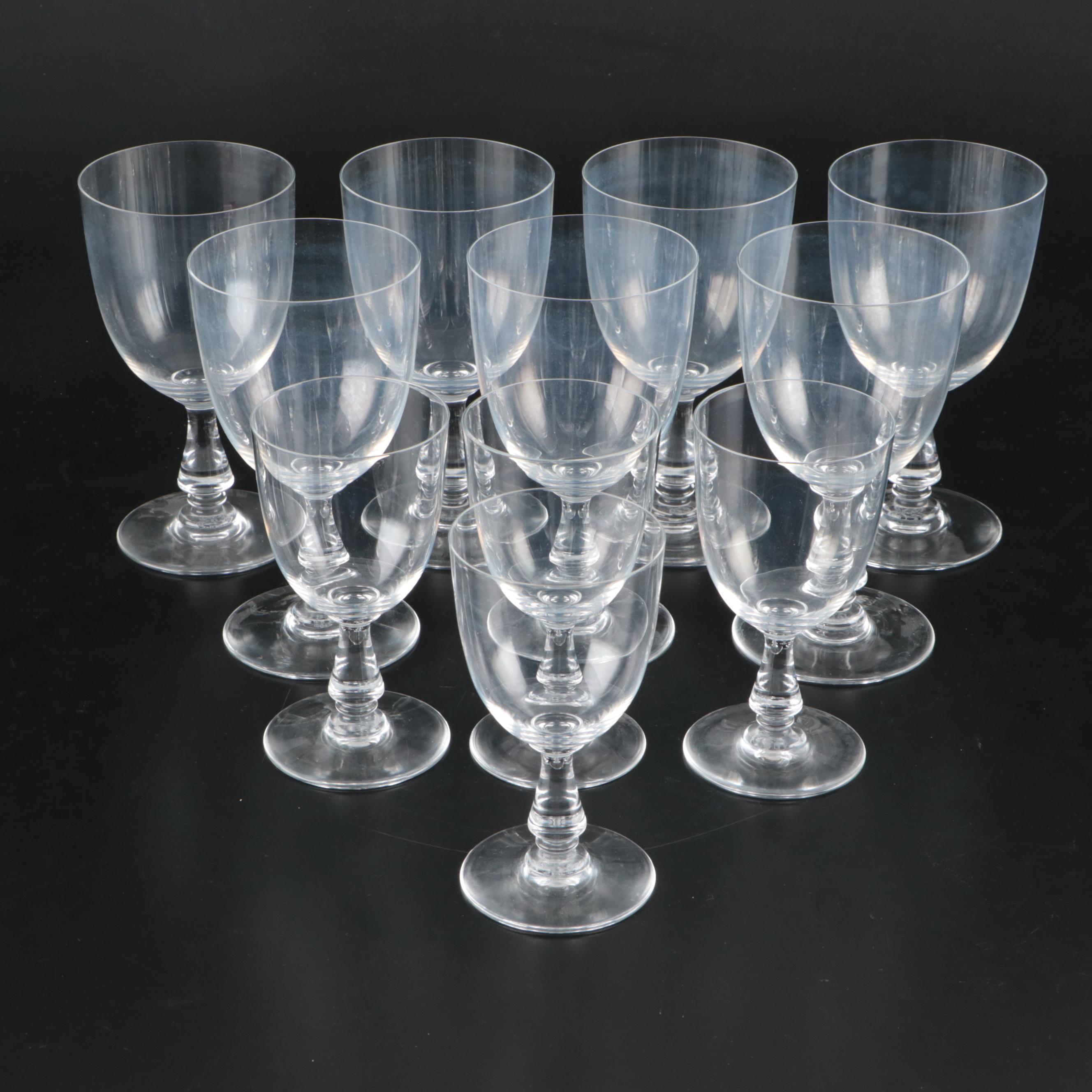 Baccarat "Angouleme" Crystal Claret Wine Glasses and Water Goblets