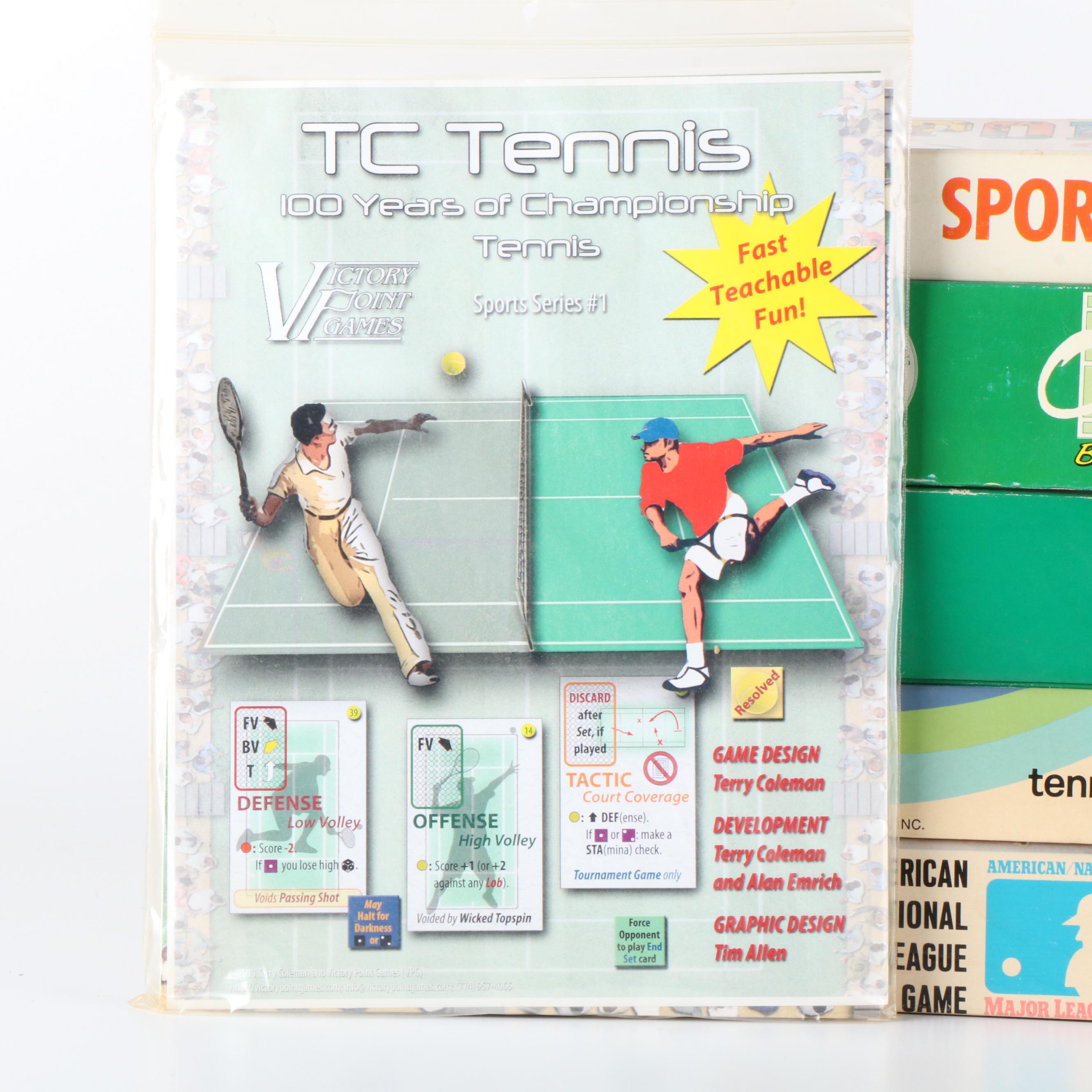 Tennis and Baseball Themed Board Games
